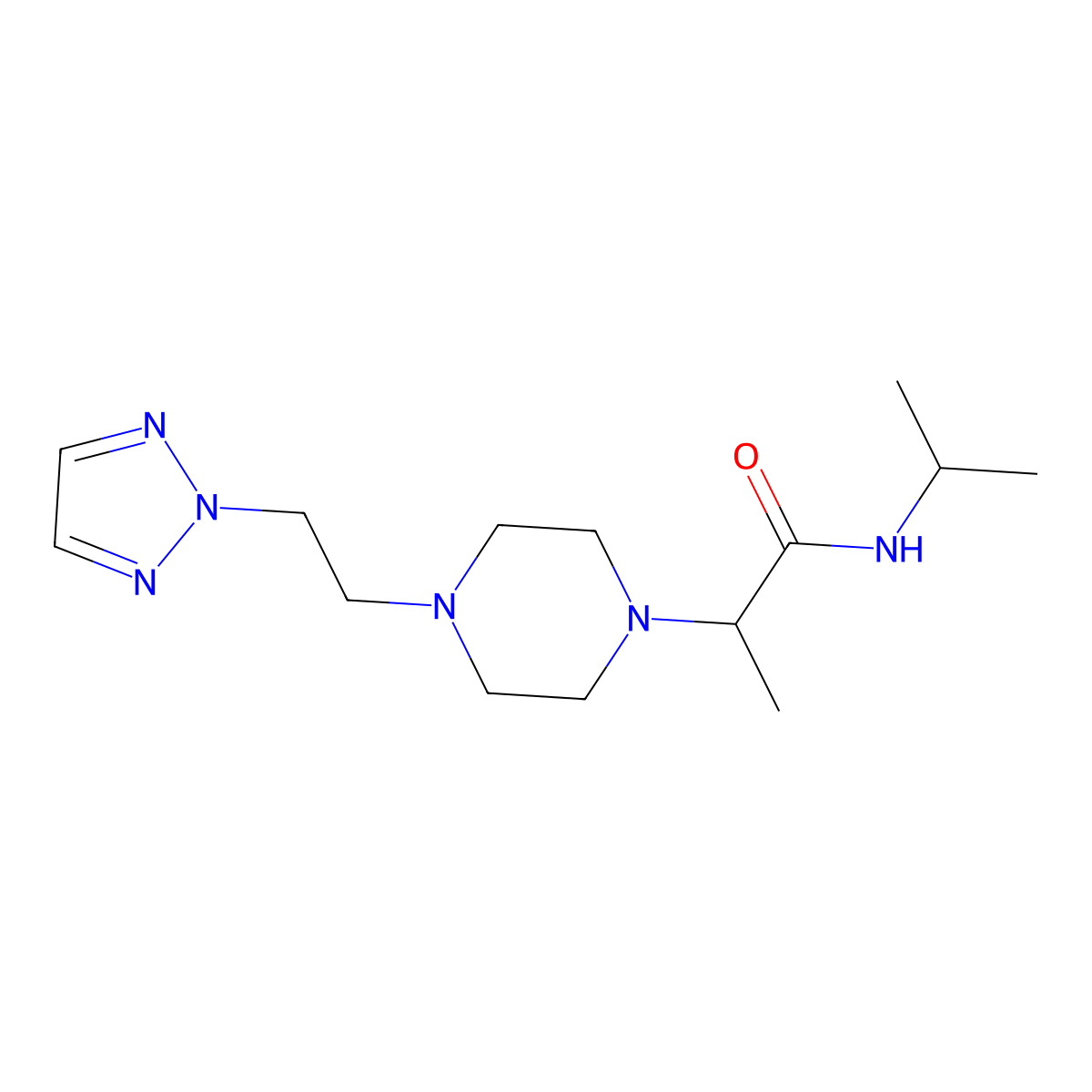 N-(propan-2-yl)-2-{4-[2-(2H-1,2,3-triazol-2-yl)ethyl]piperazin-1-yl}propanamide molecular structure, CAS 2741889-55-2