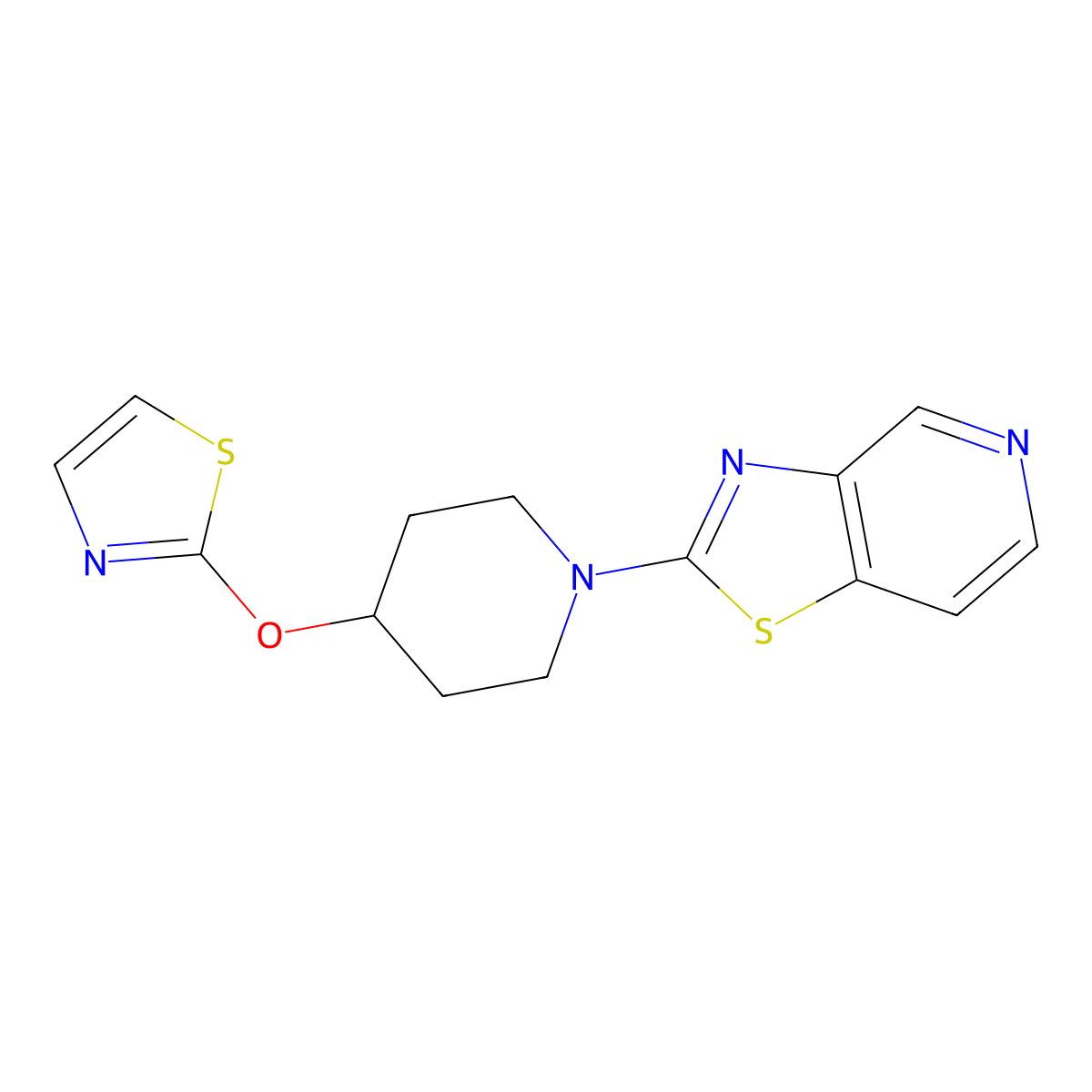 4-(1,3-Thiazol-2-yloxy)-1-{[1,3]thiazolo[4,5-c]pyridin-2-yl}piperidine molecular structure, CAS 2741889-66-5