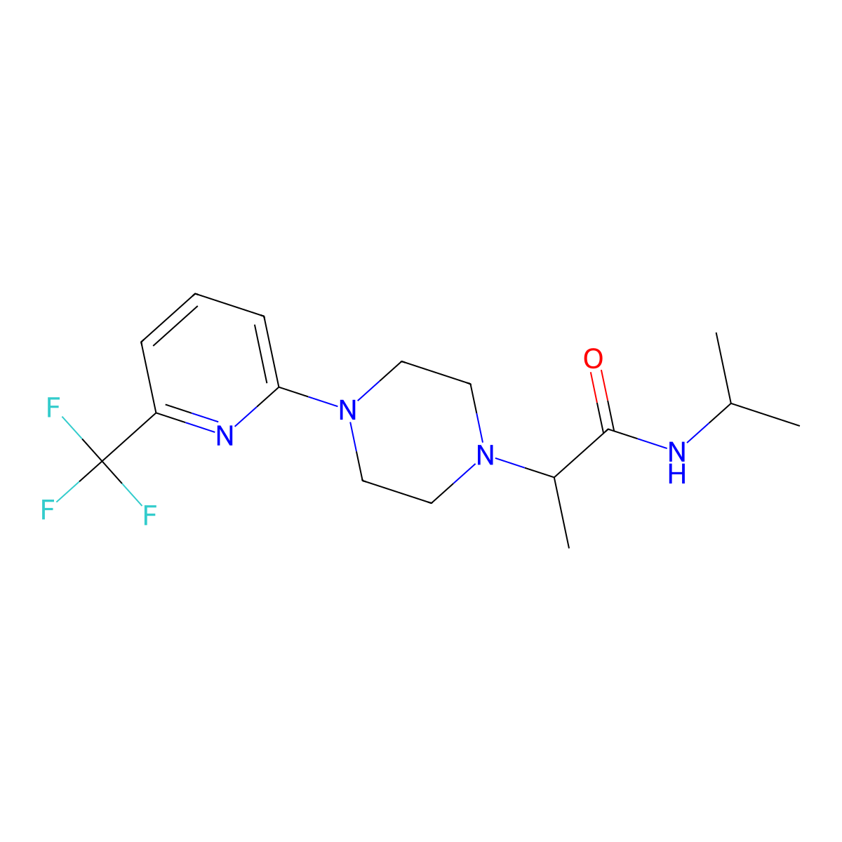 N-(propan-2-yl)-2-{4-[6-(trifluoromethyl)pyridin-2-yl]piperazin-1-yl}propanamide molecular structure, CAS 2741889-70-1