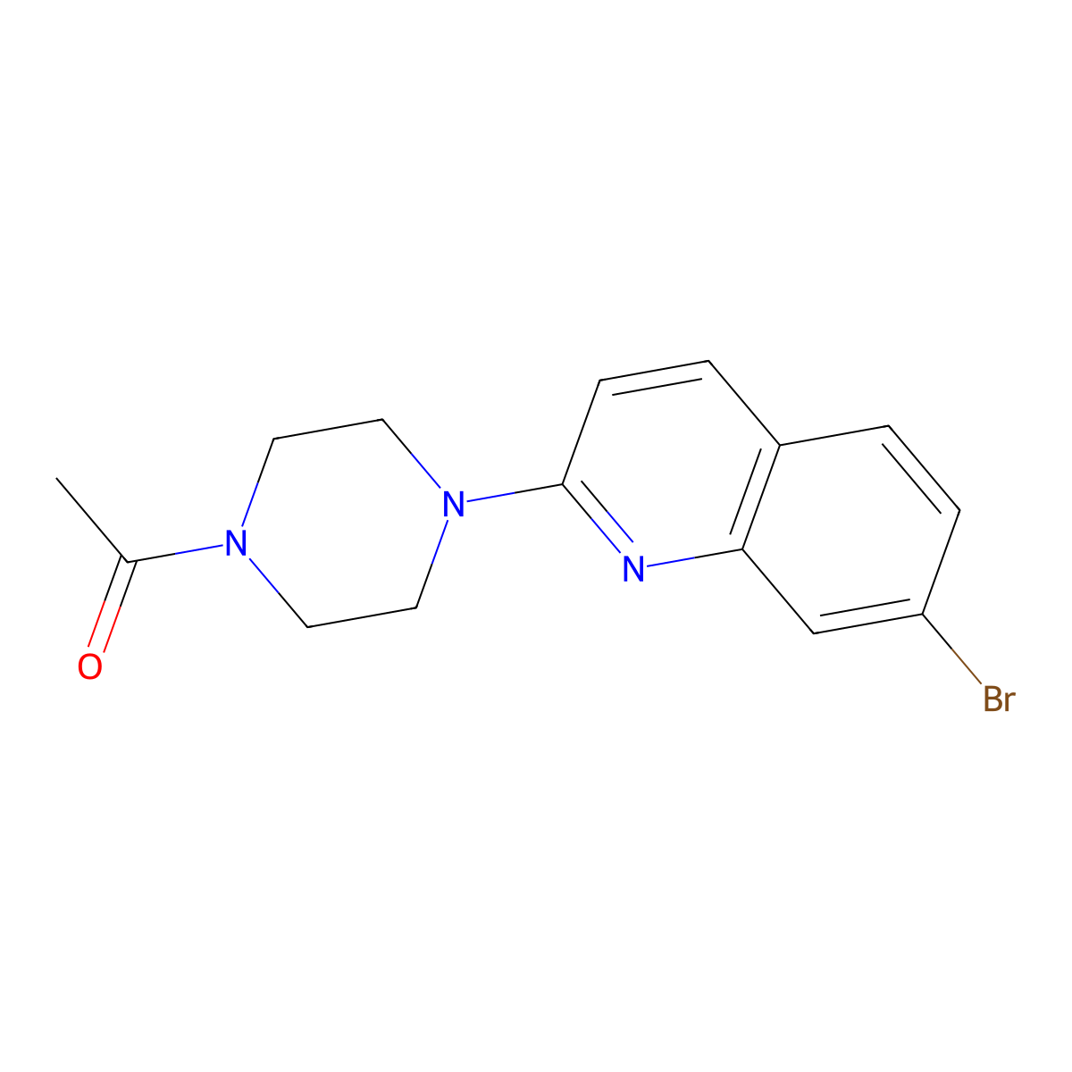 1-[4-(7-Bromoquinolin-2-yl)piperazin-1-yl]ethan-1-one molecular structure, CAS 2741889-72-3