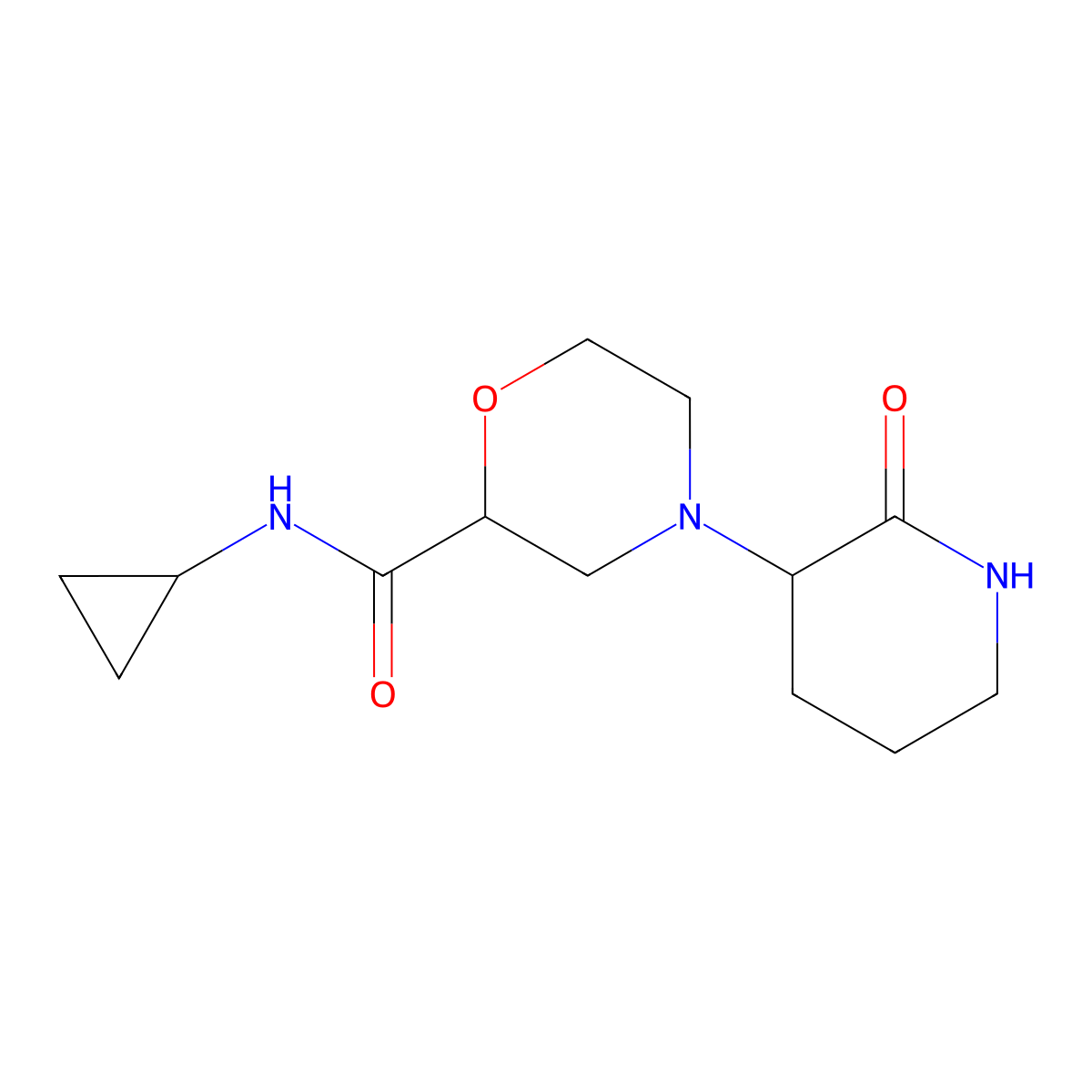 N-cyclopropyl-4-(2-oxopiperidin-3-yl)morpholine-2-carboxamide molecular structure, CAS 2741889-76-7