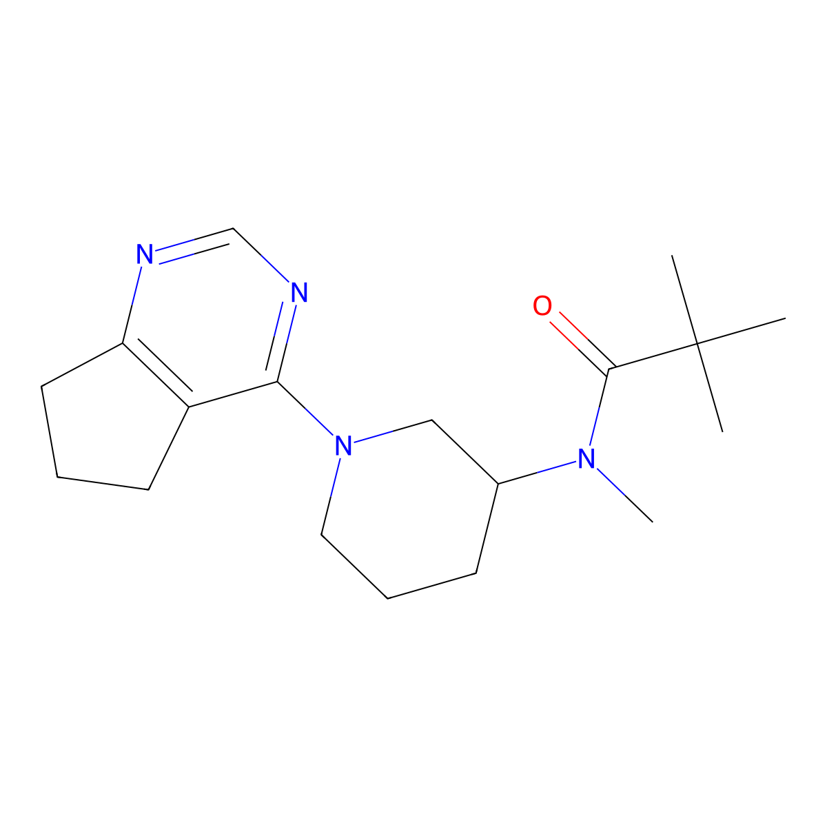 N-(1-{5H,6H,7H-cyclopenta[d]pyrimidin-4-yl}piperidin-3-yl)-N,2,2-trimethylpropanamide molecular structure, CAS 2741889-80-3