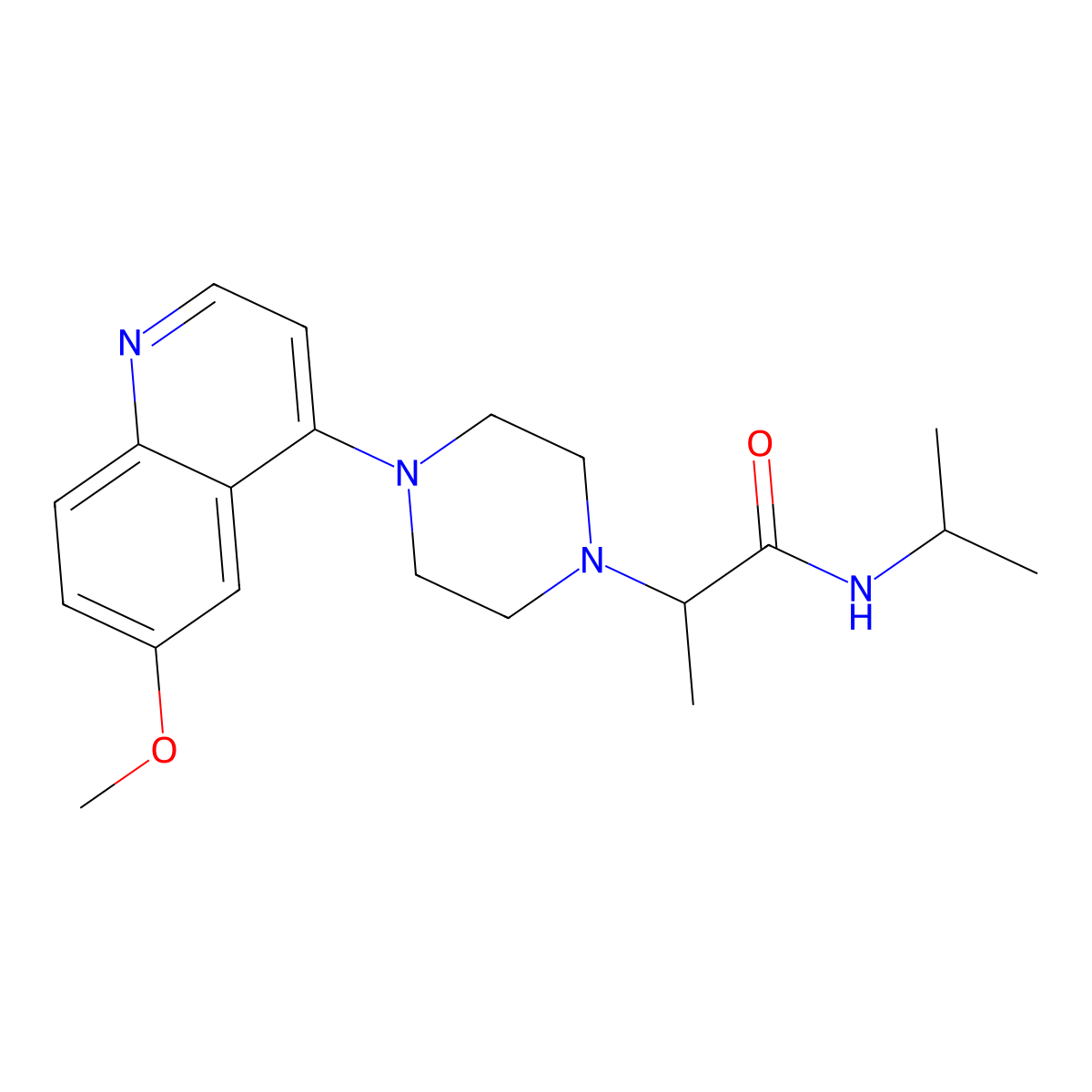 2-[4-(6-methoxyquinolin-4-yl)piperazin-1-yl]-N-(propan-2-yl)propanamide molecular structure, CAS 2741889-82-5