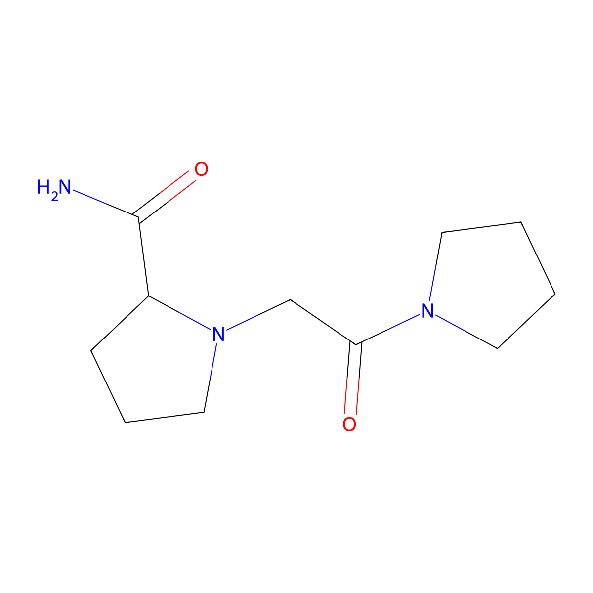 1-[2-Oxo-2-(pyrrolidin-1-yl)ethyl]pyrrolidine-2-carboxamide molecular structure, CAS 2741889-84-7