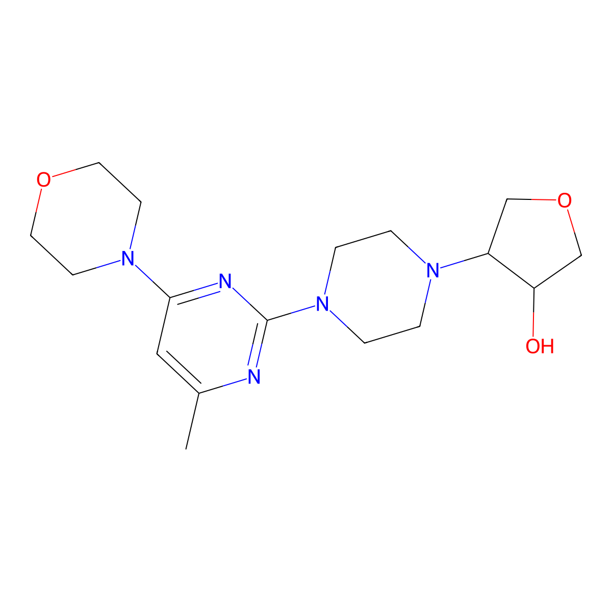 4-{4-[4-Methyl-6-(morpholin-4-yl)pyrimidin-2-yl]piperazin-1-yl}oxolan-3-ol molecular structure, CAS 2741889-93-8