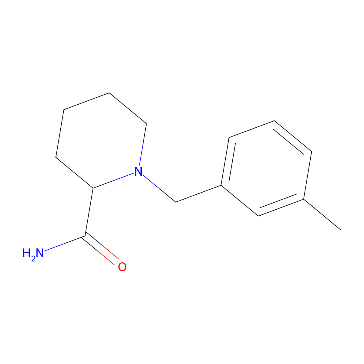 1-[(3-Methylphenyl)methyl]piperidine-2-carboxamide molecular structure, CAS 2741889-96-1