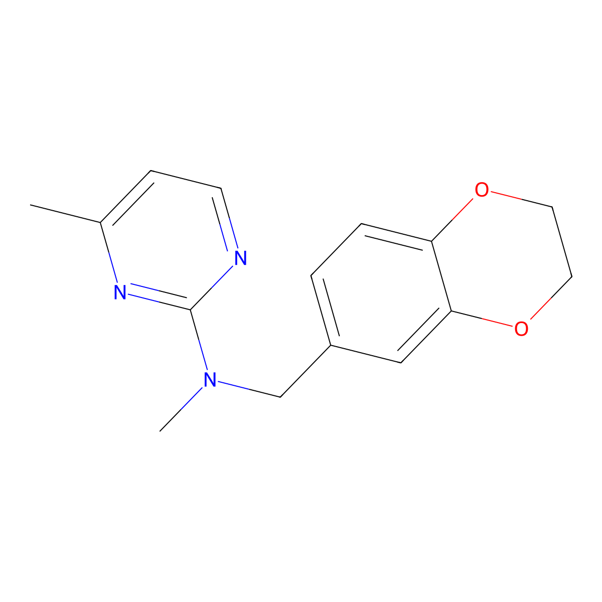 N-[(2,3-dihydro-1,4-benzodioxin-6-yl)methyl]-N,4-dimethylpyrimidin-2-amine molecular structure, CAS 2741890-27-5