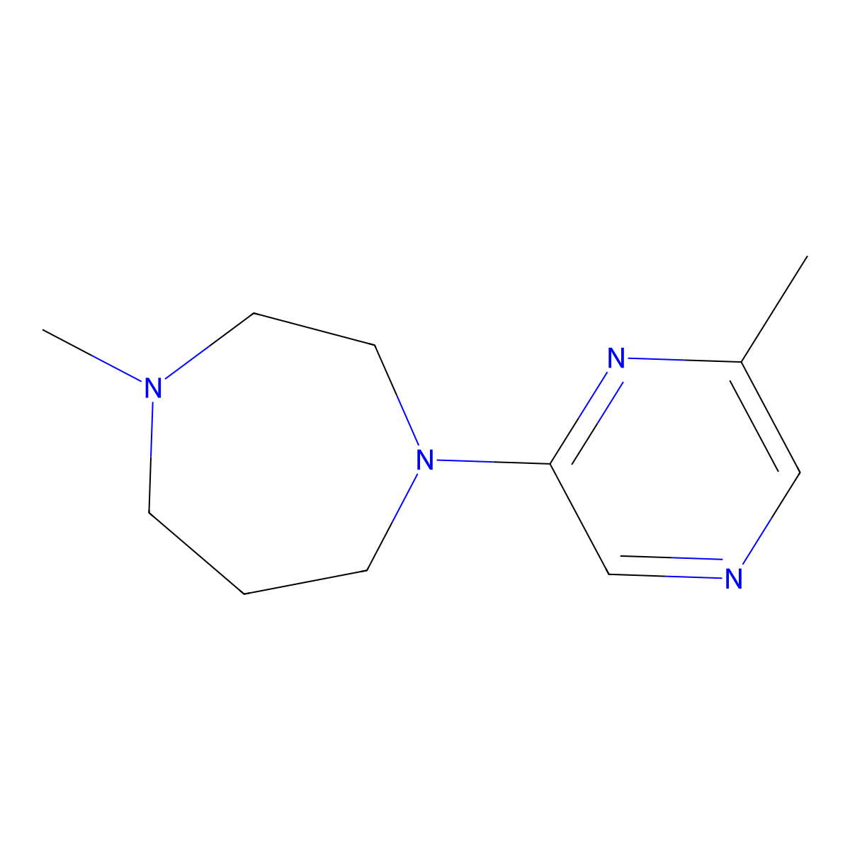 1-Methyl-4-(6-methylpyrazin-2-yl)-1,4-diazepane molecular structure, CAS 2741890-32-2