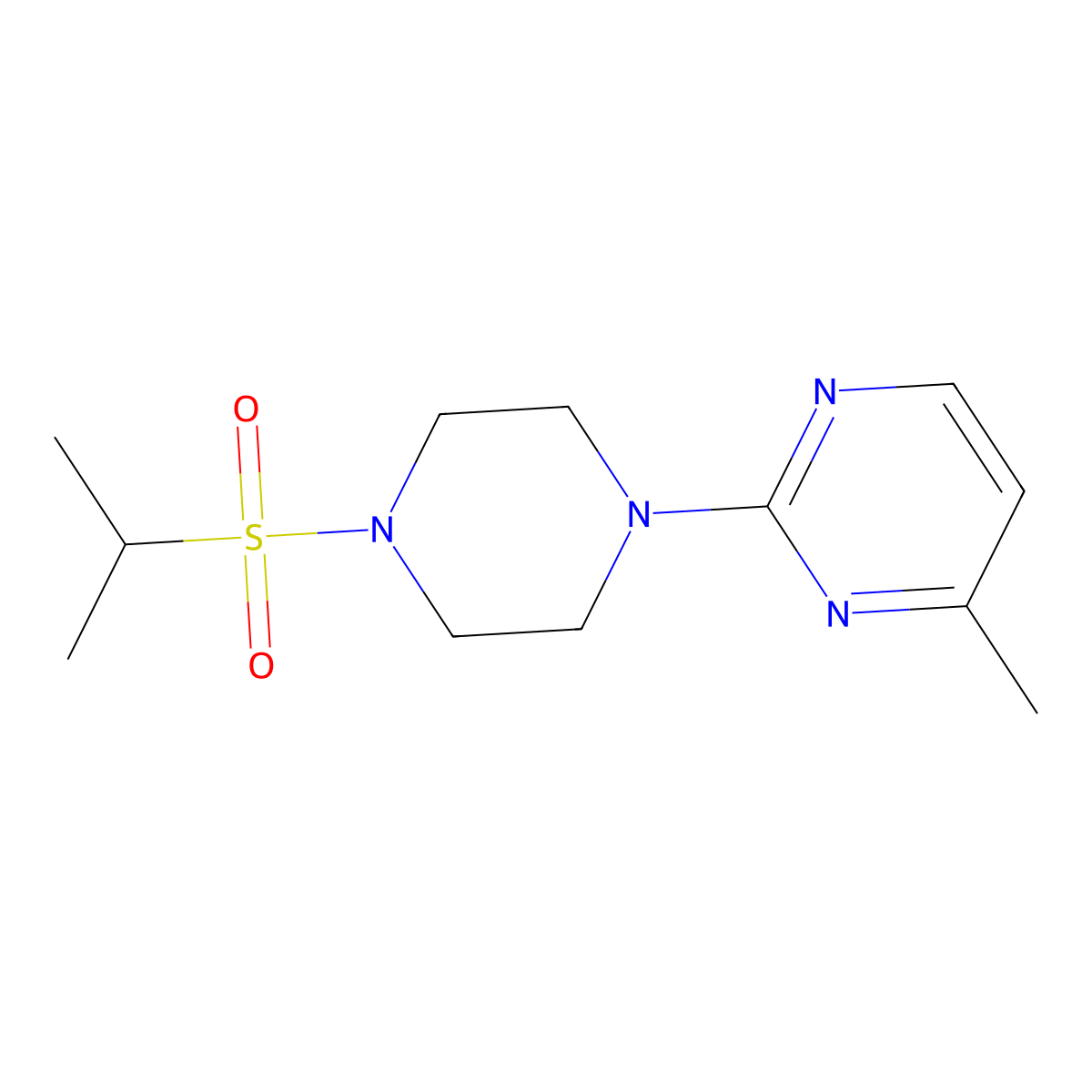 4-Methyl-2-[4-(propane-2-sulfonyl)piperazin-1-yl]pyrimidine molecular structure, CAS 2741890-33-3