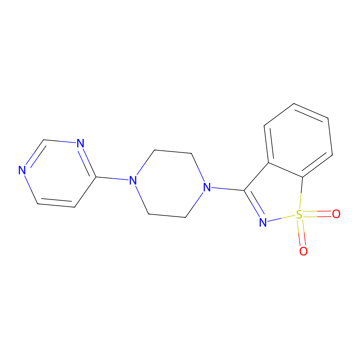 3-[4-(Pyrimidin-4-yl)piperazin-1-yl]-1lambda6,2-benzothiazole-1,1-dione molecular structure, CAS 2741890-36-6