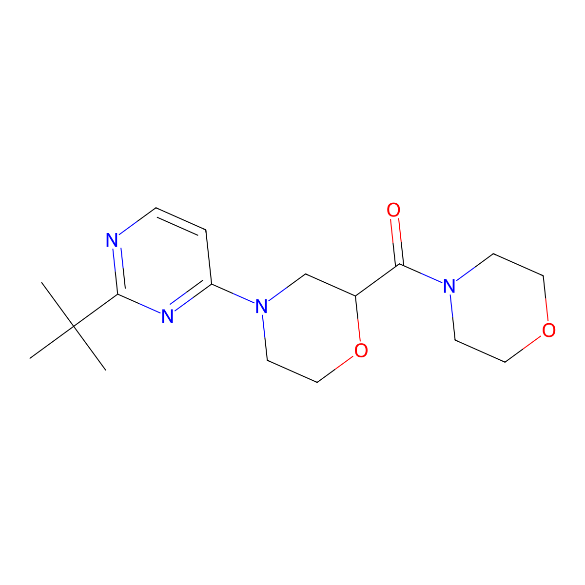 4-(2-Tert-butylpyrimidin-4-yl)-2-(morpholine-4-carbonyl)morpholine molecular structure, CAS 2741890-41-3