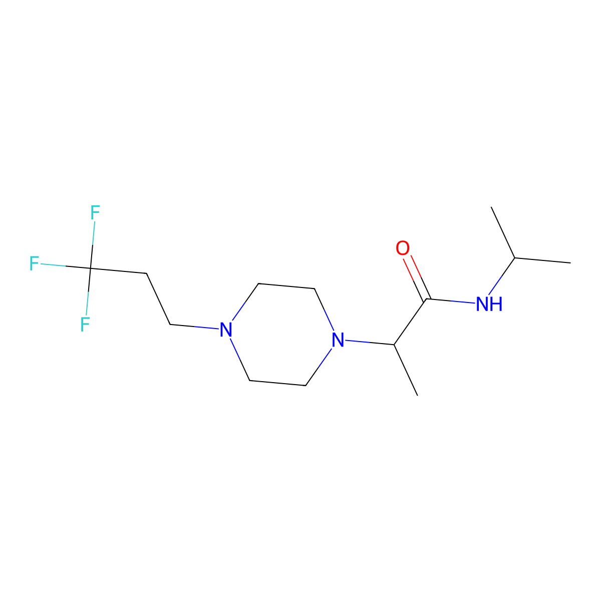 N-(propan-2-yl)-2-[4-(3,3,3-trifluoropropyl)piperazin-1-yl]propanamide molecular structure, CAS 2741890-47-9