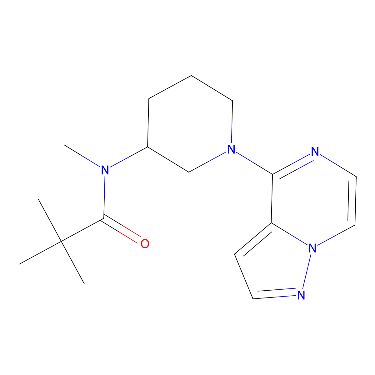 N,2,2-trimethyl-N-(1-{pyrazolo[1,5-a]pyrazin-4-yl}piperidin-3-yl)propanamide molecular structure, CAS 2741890-50-4