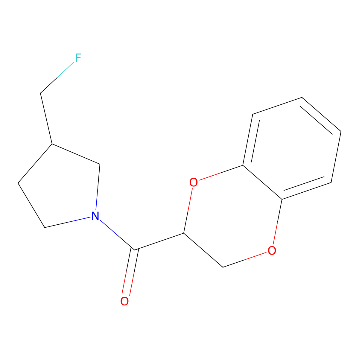 1-(2,3-Dihydro-1,4-benzodioxine-2-carbonyl)-3-(fluoromethyl)pyrrolidine molecular structure, CAS 2741890-59-3