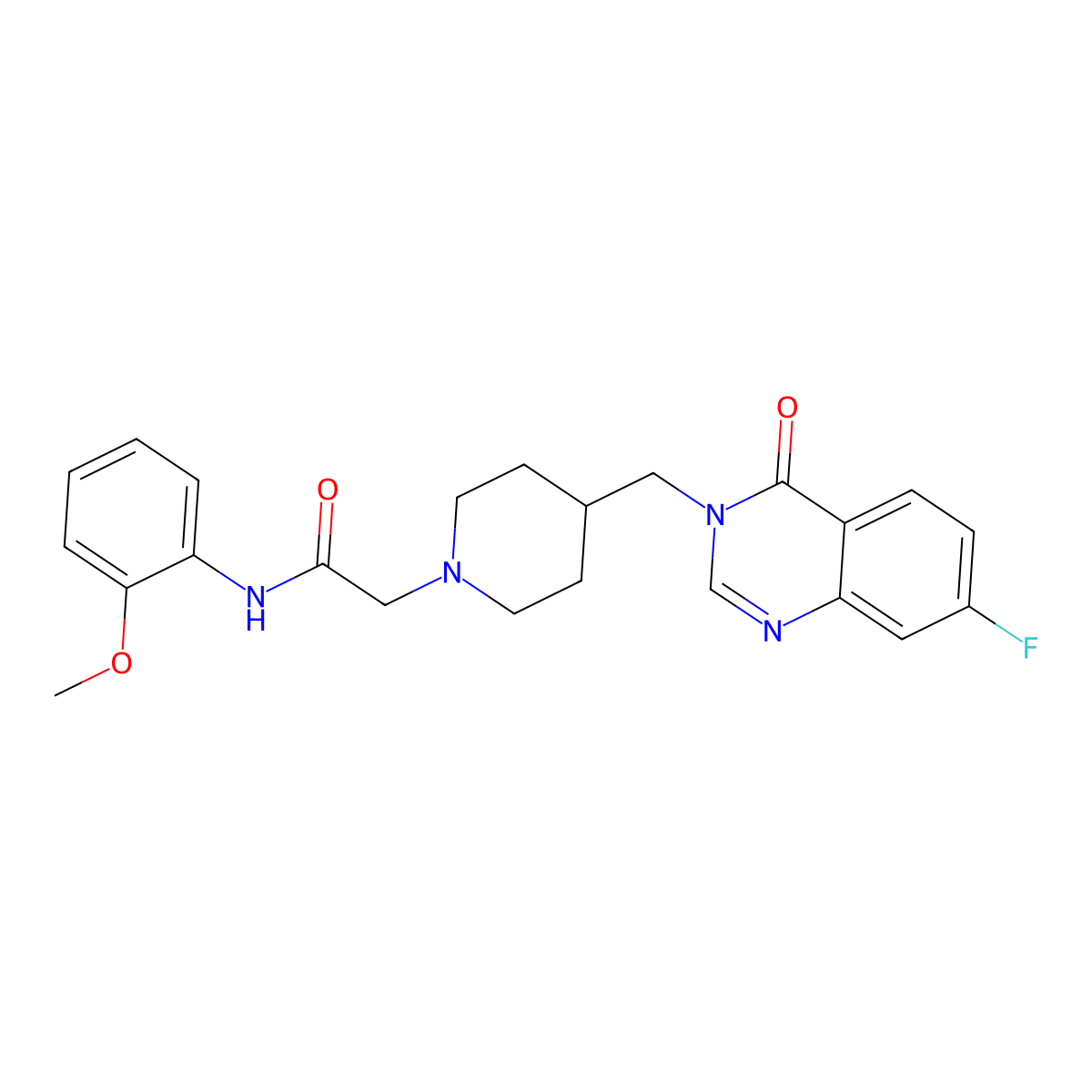 2-{4-[(7-fluoro-4-oxo-3,4-dihydroquinazolin-3-yl)methyl]piperidin-1-yl}-N-(2-methoxyphenyl)acetamide molecular structure, CAS 2741890-61-7