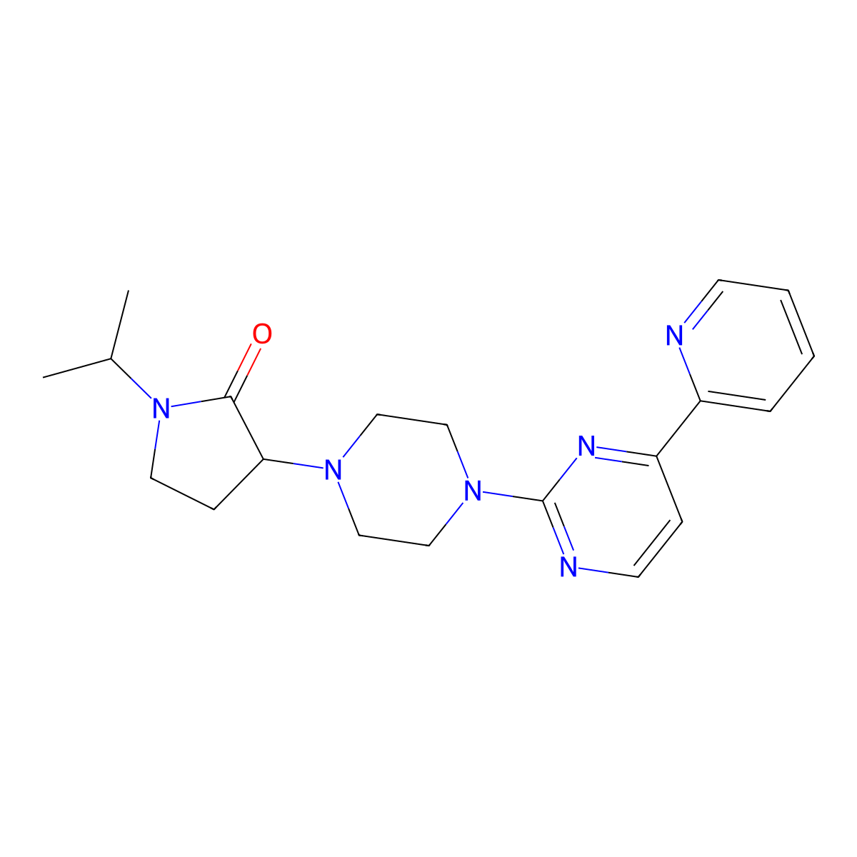 1-(Propan-2-yl)-3-{4-[4-(pyridin-2-yl)pyrimidin-2-yl]piperazin-1-yl}pyrrolidin-2-one molecular structure, CAS 2741890-62-8