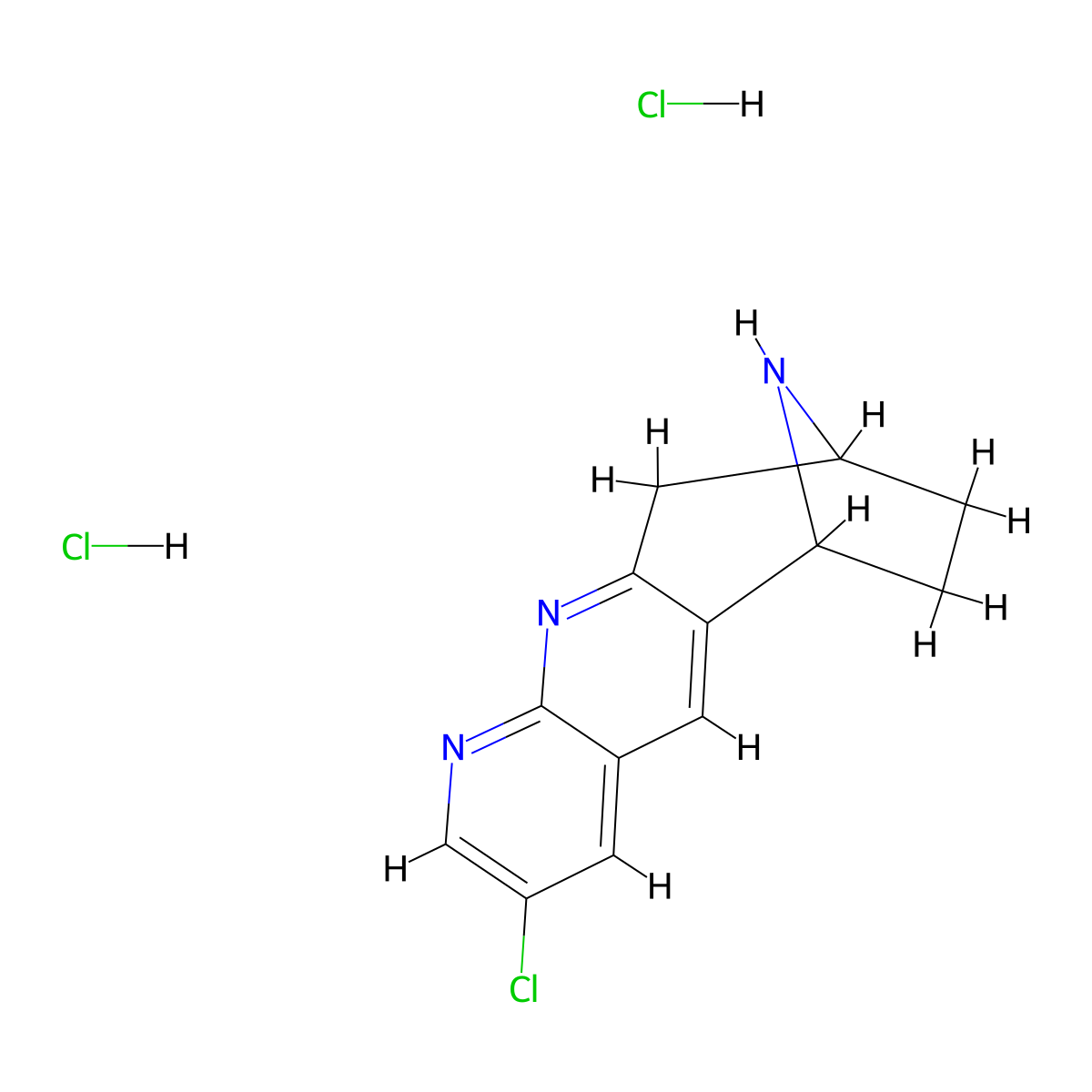 6-Chloro-8,10,16-triazatetracyclo[11.2.1.02,11.04,9]hexadeca-2,4,6,8,10-pentaene;dihydrochloride molecular structure, CAS 2741890-69-5