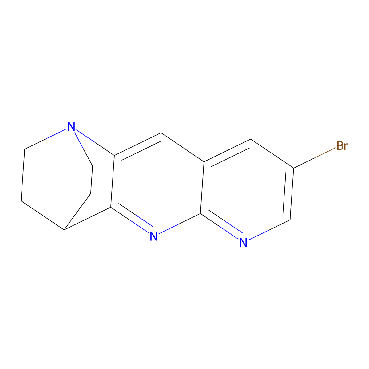 6-Bromo-1,8,10-triazatetracyclo[10.2.2.02,11.04,9]hexadeca-2,4,6,8,10-pentaene molecular structure, CAS 2741892-73-7