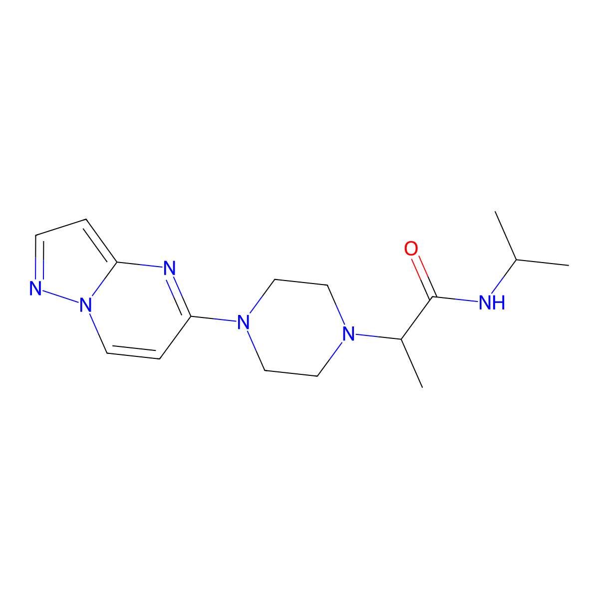 N-(propan-2-yl)-2-(4-{pyrazolo[1,5-a]pyrimidin-5-yl}piperazin-1-yl)propanamide molecular structure, CAS 2741892-85-1