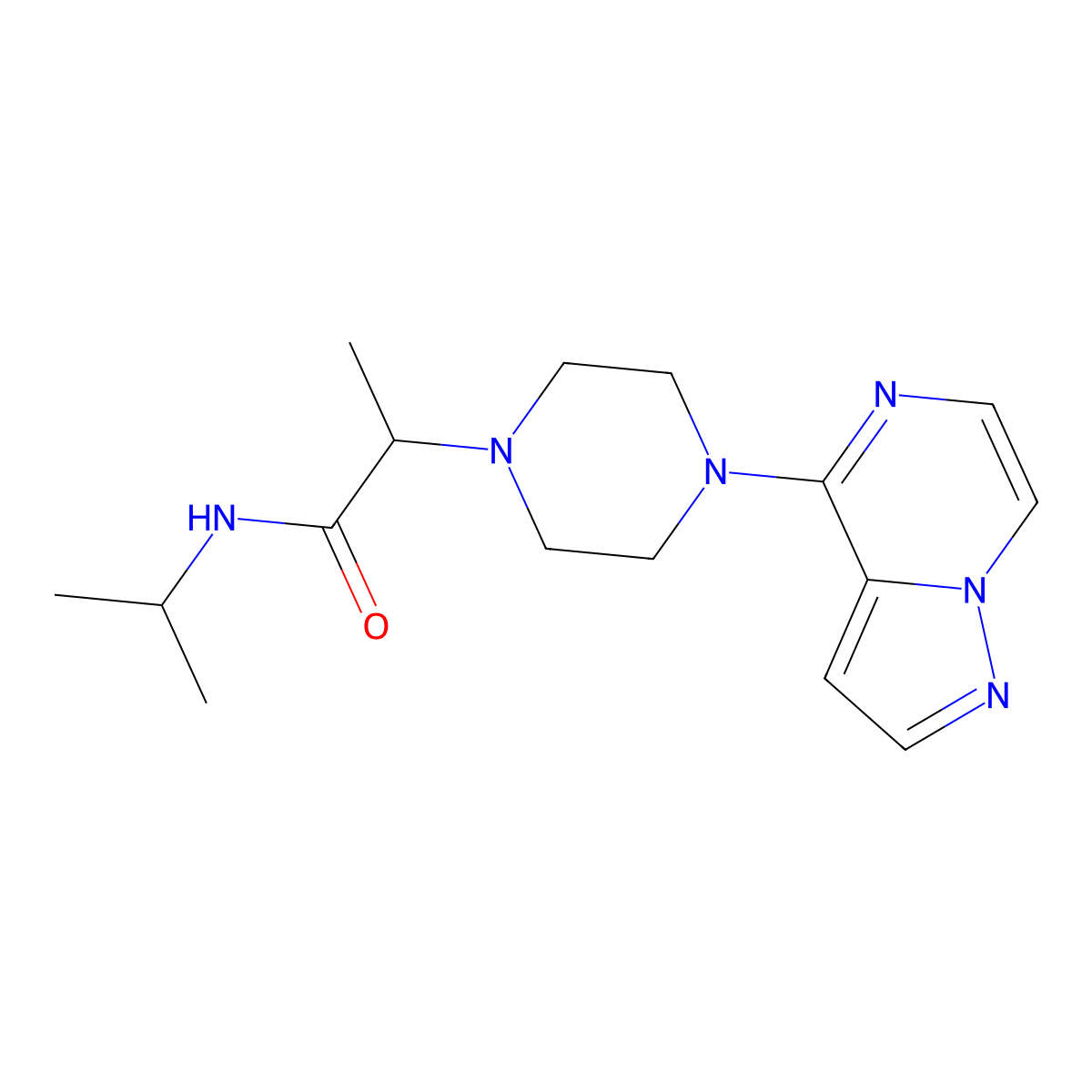 N-(propan-2-yl)-2-(4-{pyrazolo[1,5-a]pyrazin-4-yl}piperazin-1-yl)propanamide molecular structure, CAS 2741892-87-3
