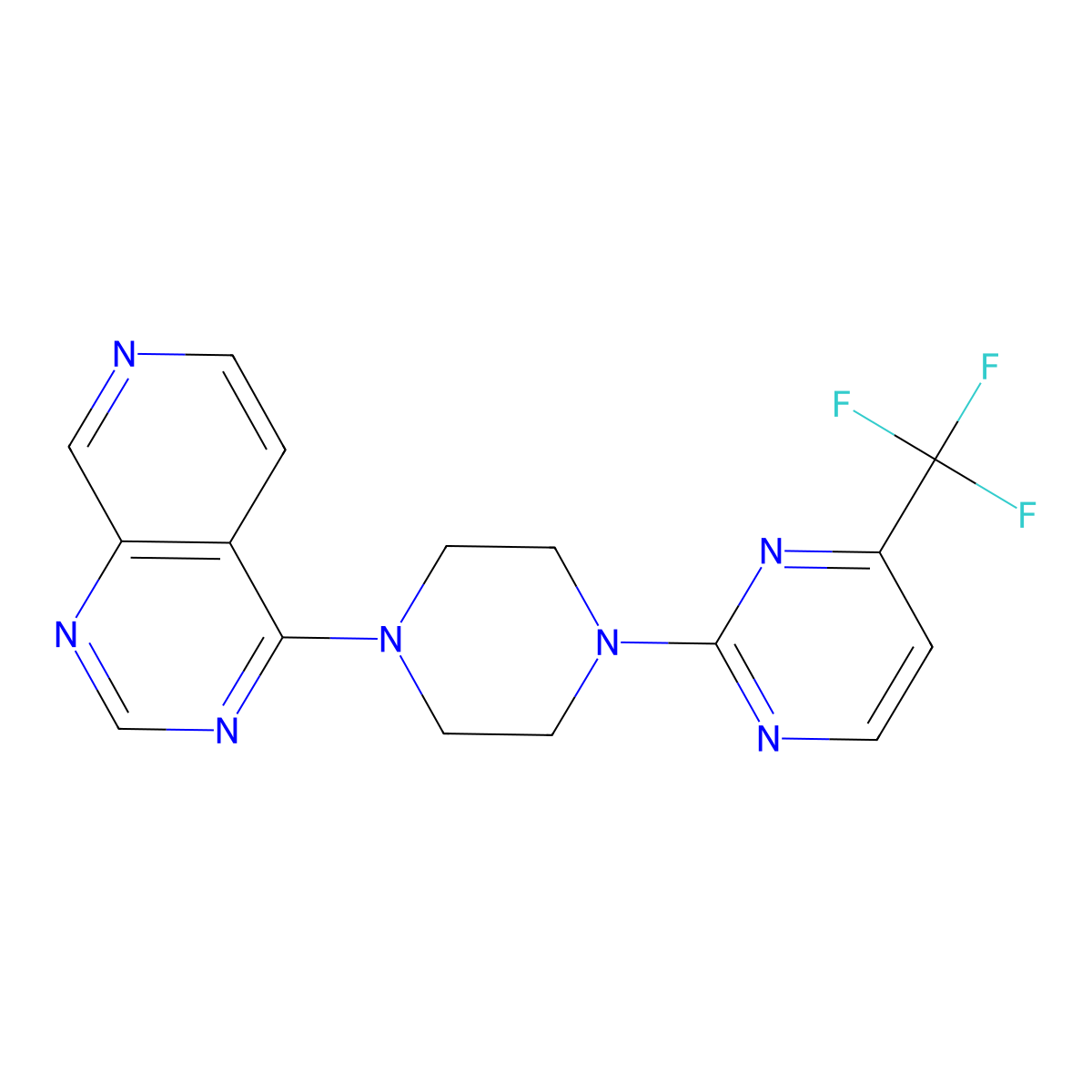 2-(4-{Pyrido[3,4-d]pyrimidin-4-yl}piperazin-1-yl)-4-(trifluoromethyl)pyrimidine molecular structure, CAS 2741892-90-8