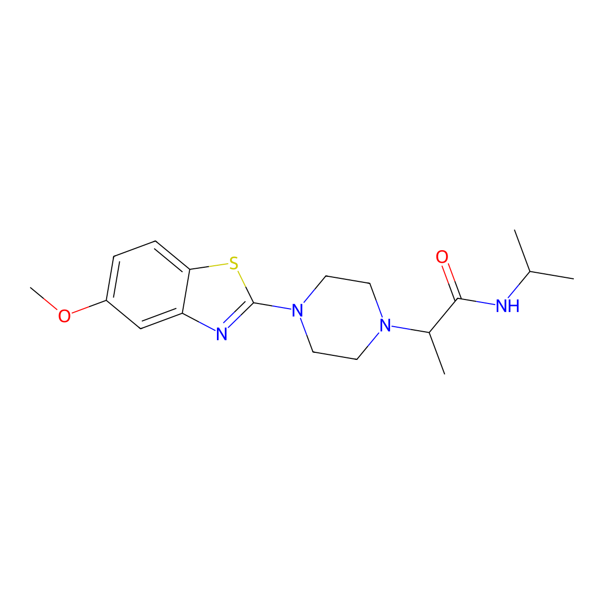 2-[4-(5-methoxy-1,3-benzothiazol-2-yl)piperazin-1-yl]-N-(propan-2-yl)propanamide molecular structure, CAS 2741892-95-3