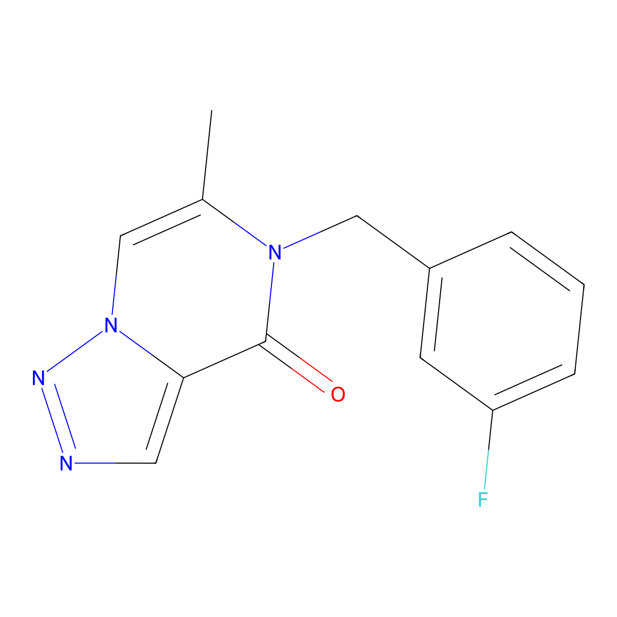 5-[(3-fluorophenyl)methyl]-6-methyl-4H,5H-[1,2,3]triazolo[1,5-a]pyrazin-4-one molecular structure, CAS 2741893-10-5