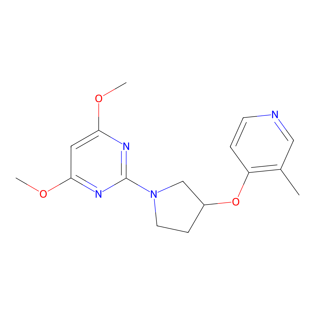 4,6-Dimethoxy-2-{3-[(3-methylpyridin-4-yl)oxy]pyrrolidin-1-yl}pyrimidine molecular structure, CAS 2741893-13-8