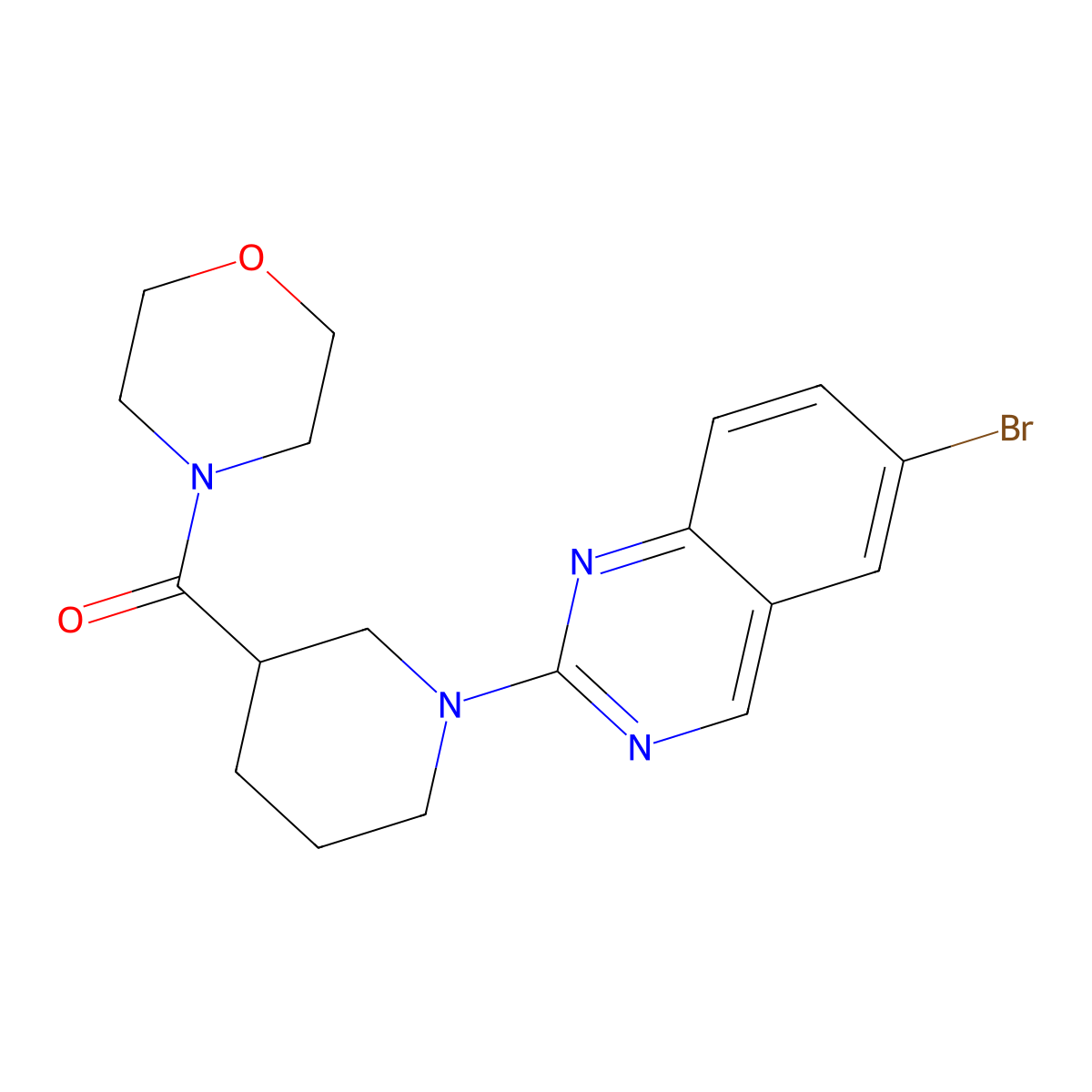 6-Bromo-2-[3-(morpholine-4-carbonyl)piperidin-1-yl]quinazoline molecular structure, CAS 2741893-14-9