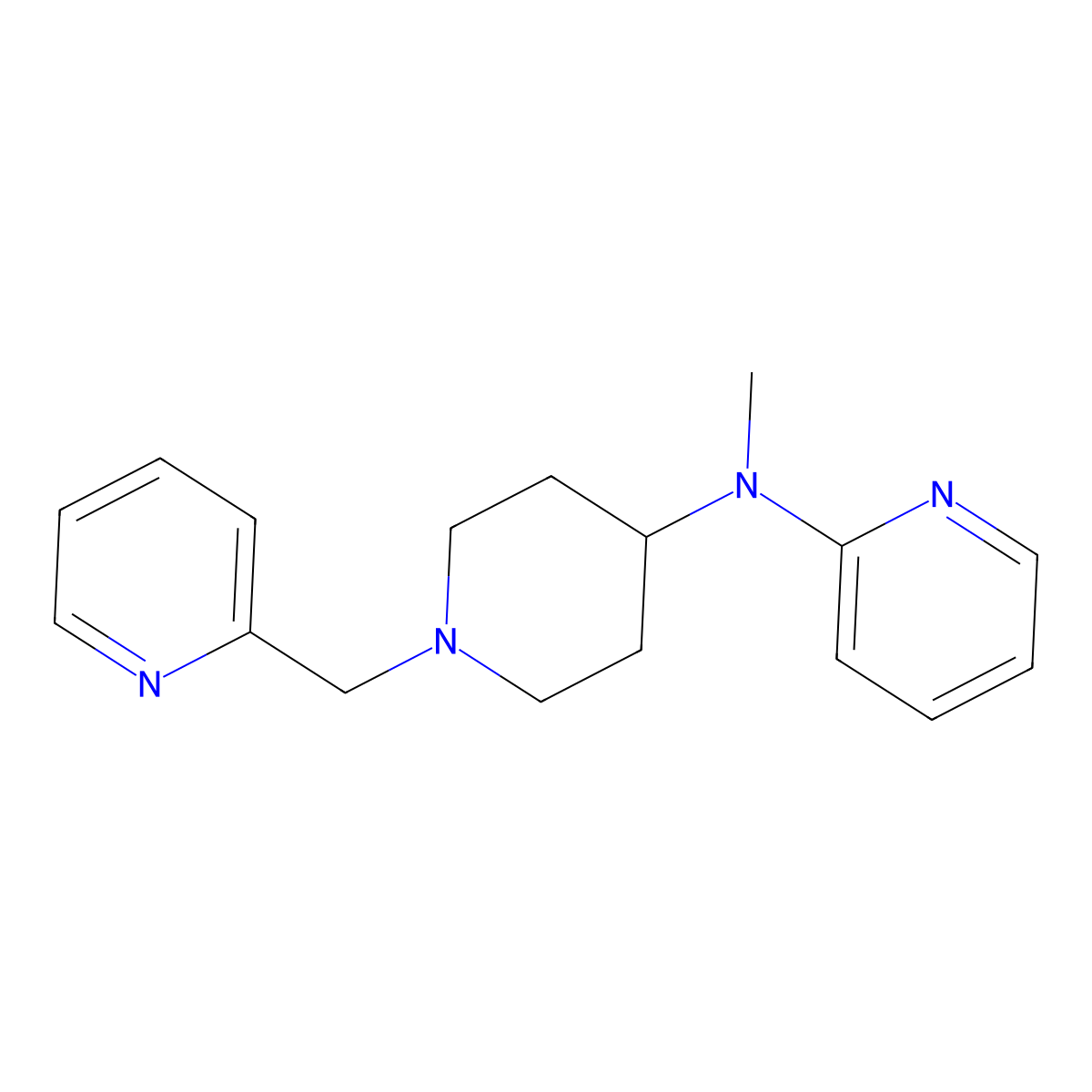 N-methyl-N-{1-[(pyridin-2-yl)methyl]piperidin-4-yl}pyridin-2-amine molecular structure, CAS 2741893-22-9