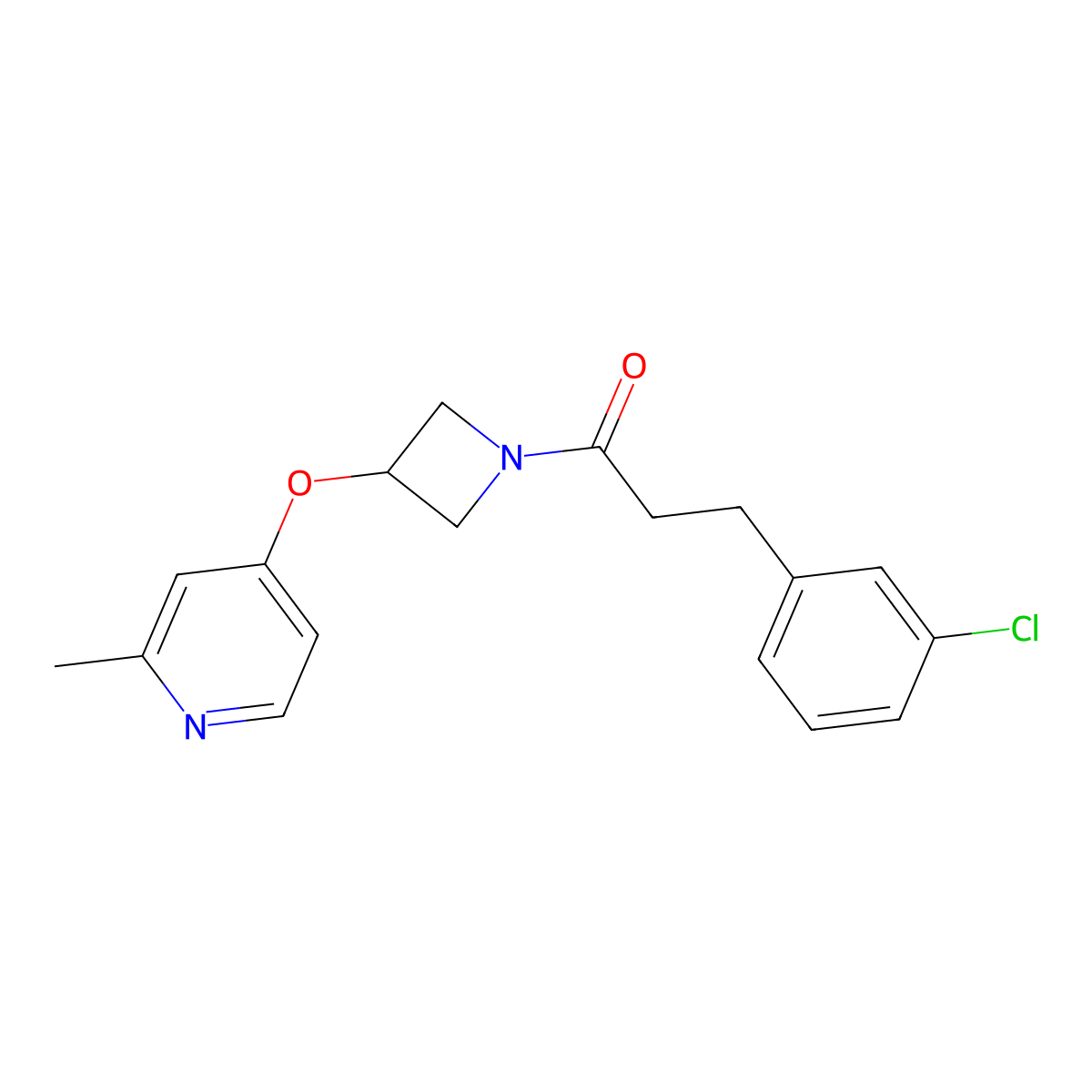 3-(3-Chlorophenyl)-1-{3-[(2-methylpyridin-4-yl)oxy]azetidin-1-yl}propan-1-one molecular structure, CAS 2741893-32-1