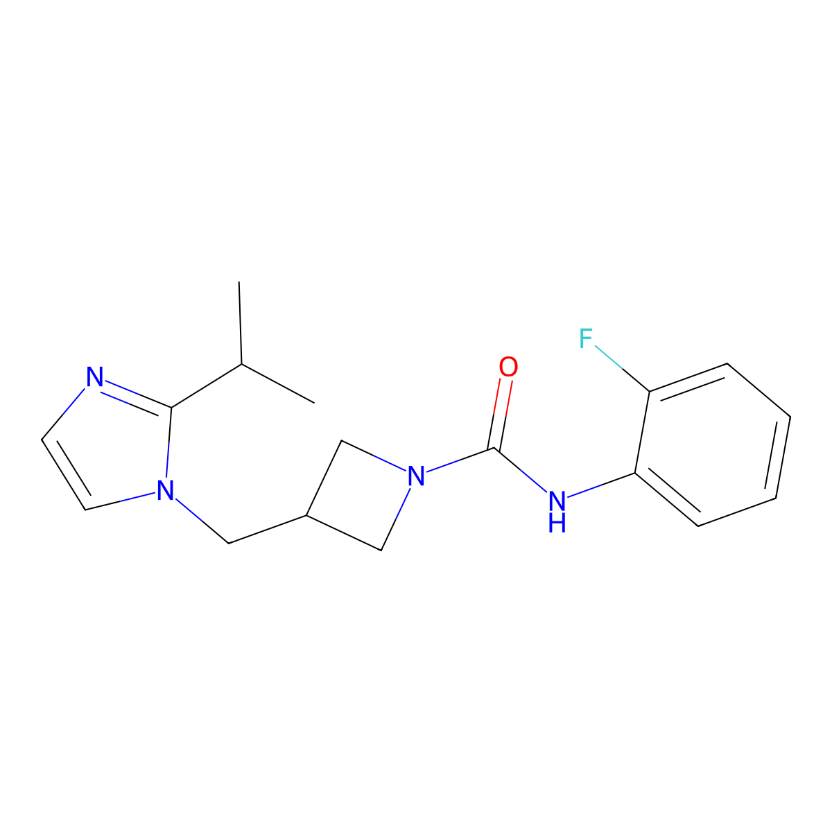 N-(2-fluorophenyl)-3-{[2-(propan-2-yl)-1H-imidazol-1-yl]methyl}azetidine-1-carboxamide molecular structure, CAS 2741893-35-4