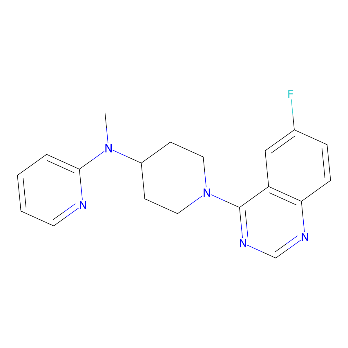 N-[1-(6-fluoroquinazolin-4-yl)piperidin-4-yl]-N-methylpyridin-2-amine molecular structure, CAS 2741893-48-9