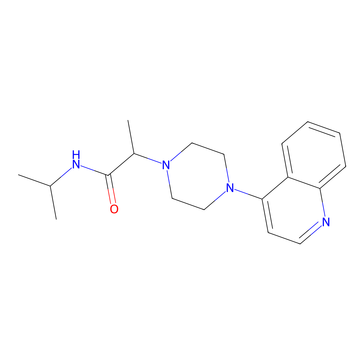 N-(propan-2-yl)-2-[4-(quinolin-4-yl)piperazin-1-yl]propanamide molecular structure, CAS 2741893-59-2