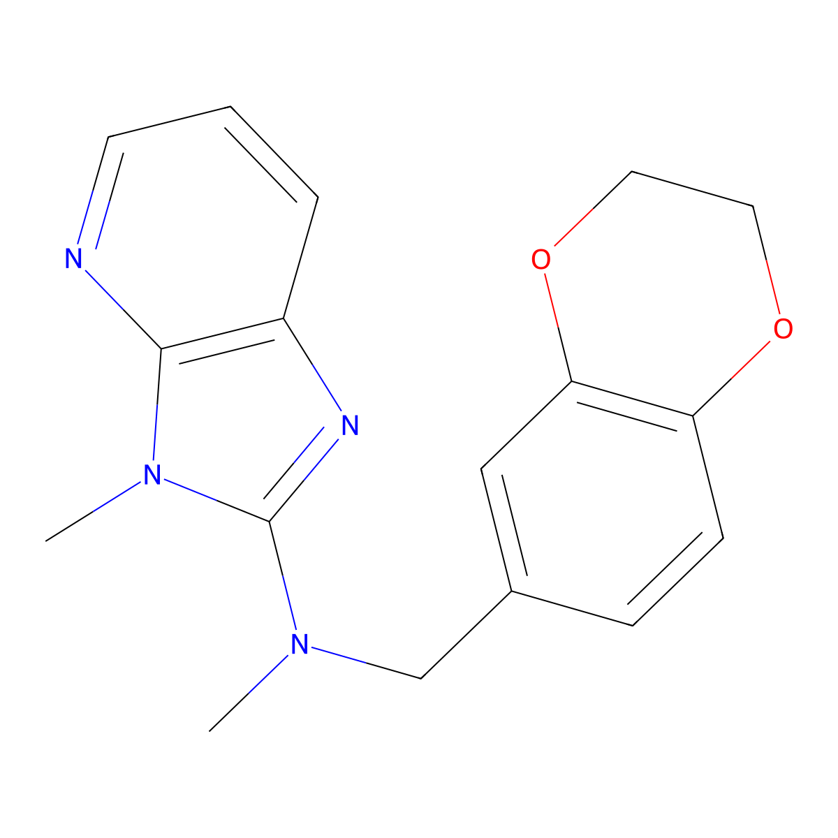 N-[(2,3-dihydro-1,4-benzodioxin-6-yl)methyl]-N,3-dimethyl-3H-imidazo[4,5-b]pyridin-2-amine molecular structure, CAS 2741893-64-9