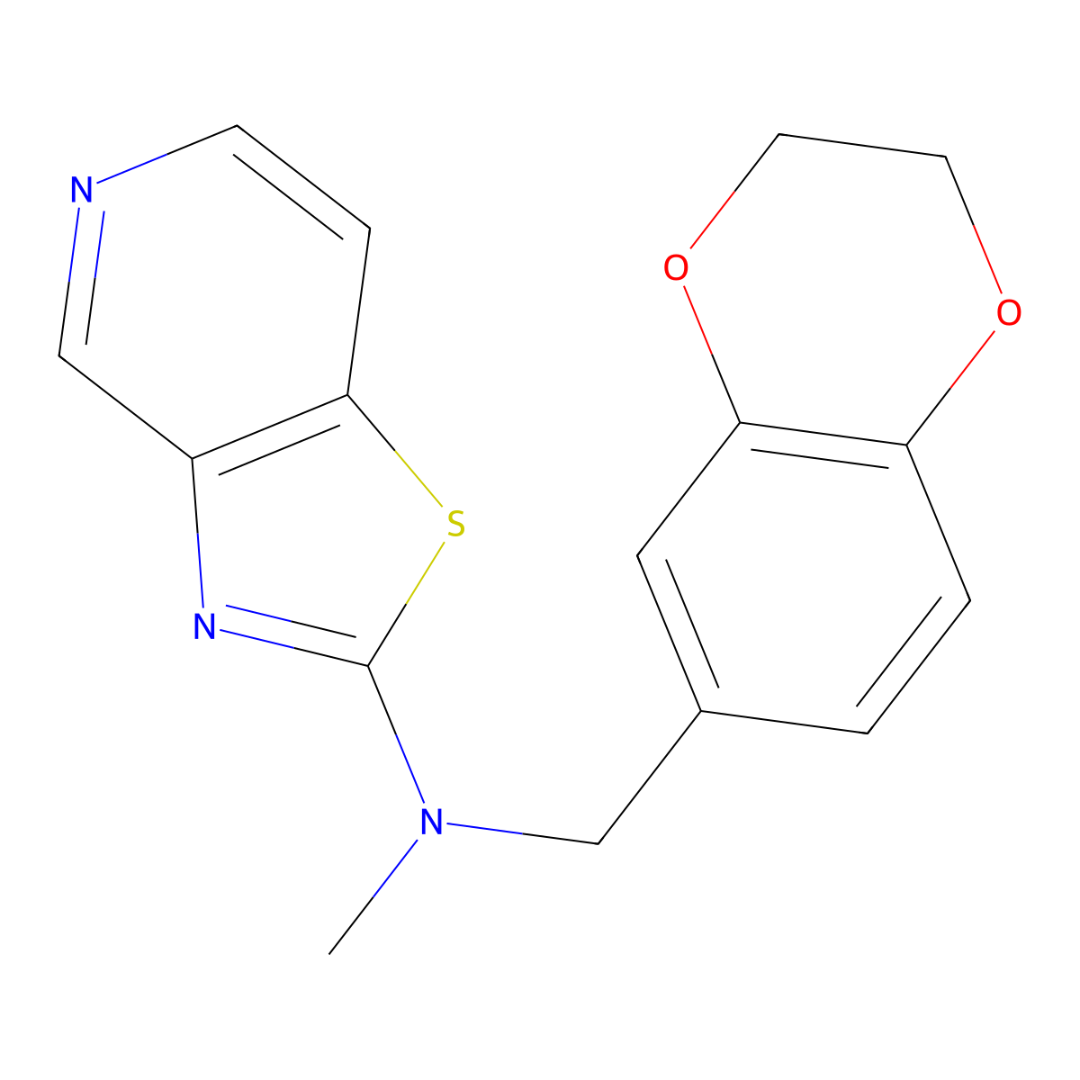 N-[(2,3-dihydro-1,4-benzodioxin-6-yl)methyl]-N-methyl-[1,3]thiazolo[4,5-c]pyridin-2-amine molecular structure, CAS 2741893-70-7