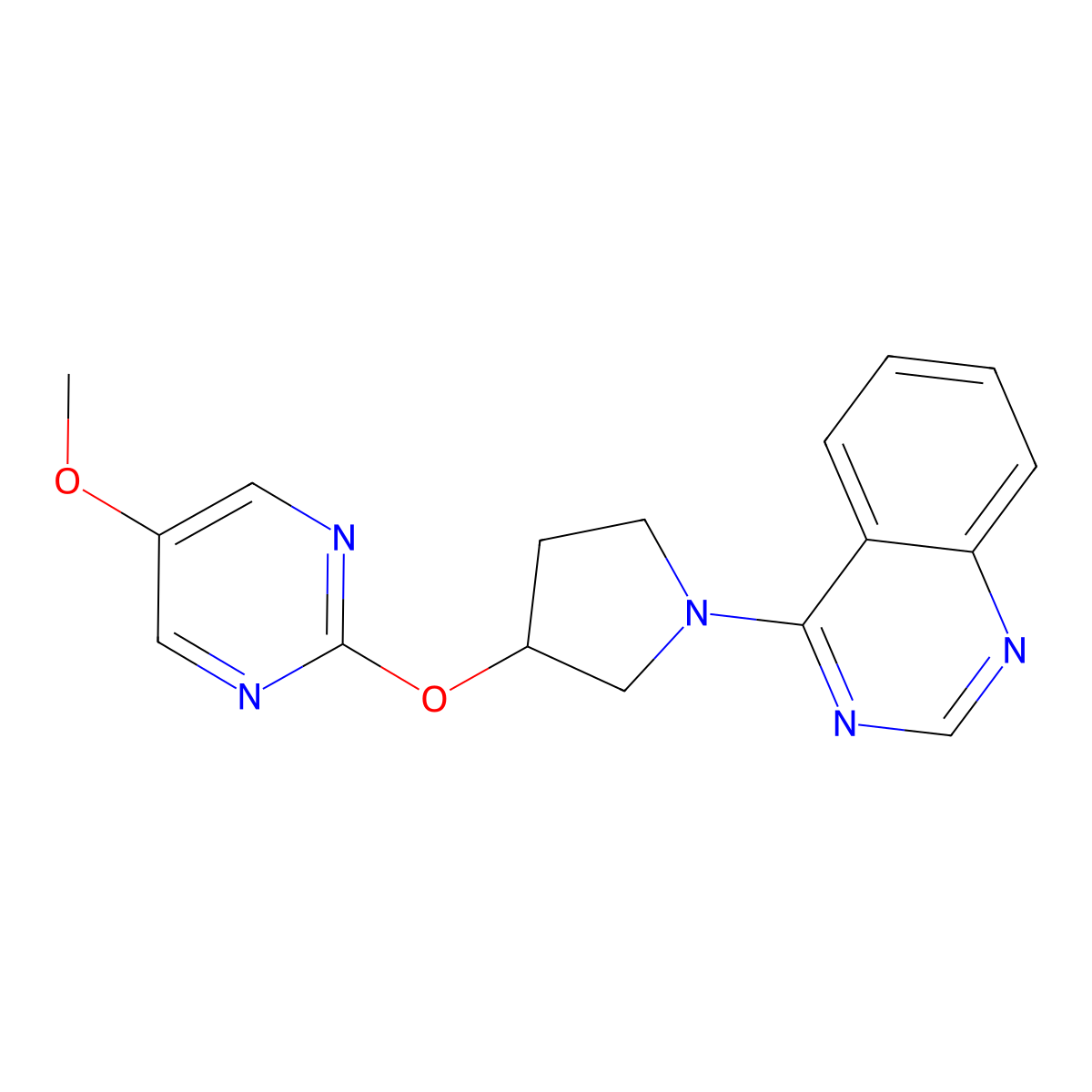 4-{3-[(5-Methoxypyrimidin-2-yl)oxy]pyrrolidin-1-yl}quinazoline molecular structure, CAS 2741893-72-9