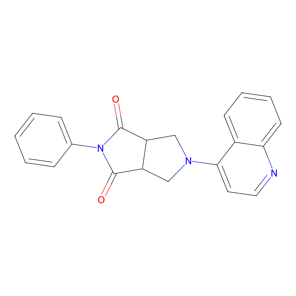 2-Phenyl-5-(quinolin-4-yl)-octahydropyrrolo[3,4-c]pyrrole-1,3-dione molecular structure, CAS 2741893-73-0