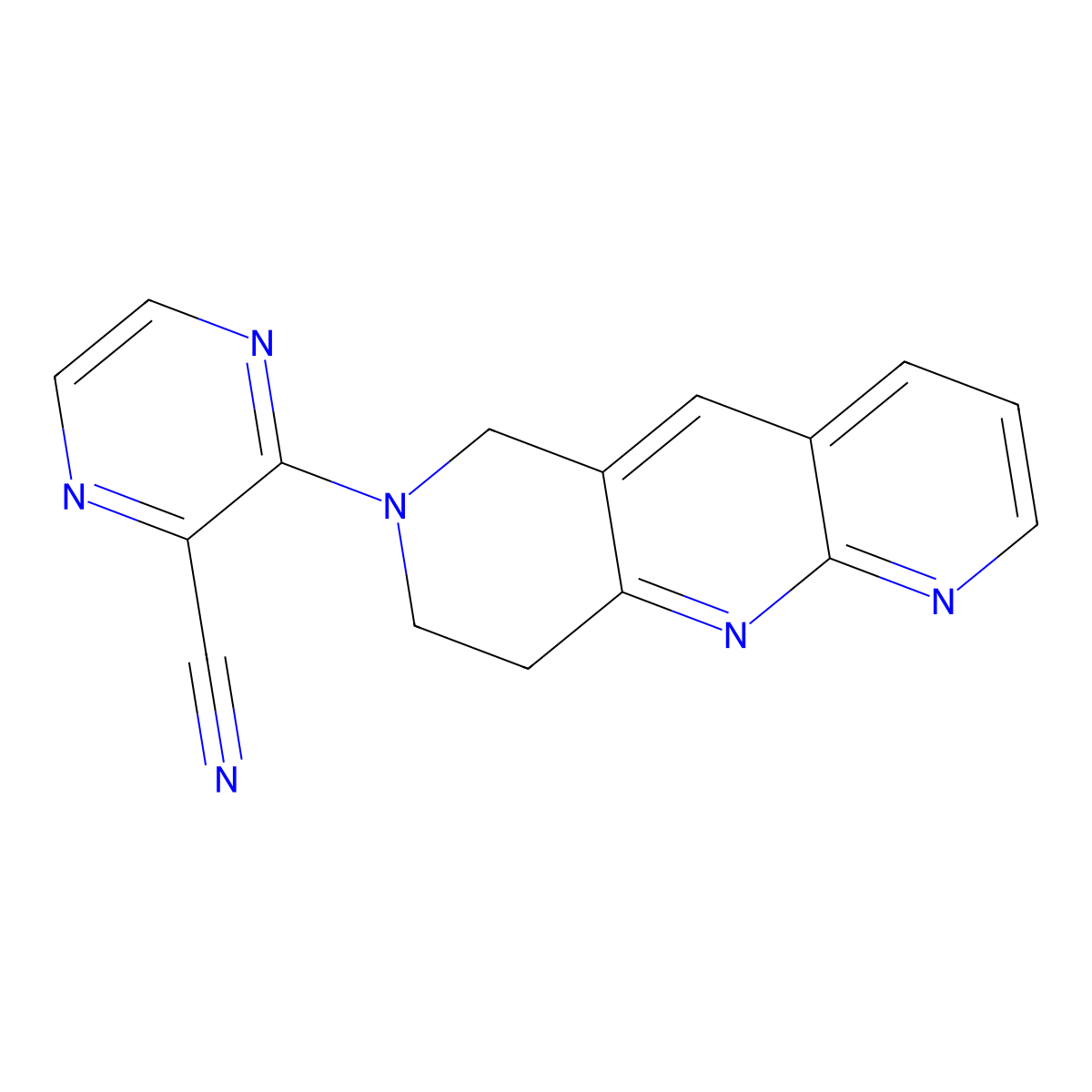 3-{6H,7H,8H,9H-pyrido[2,3-b]1,6-naphthyridin-7-yl}pyrazine-2-carbonitrile molecular structure, CAS 2741893-81-0