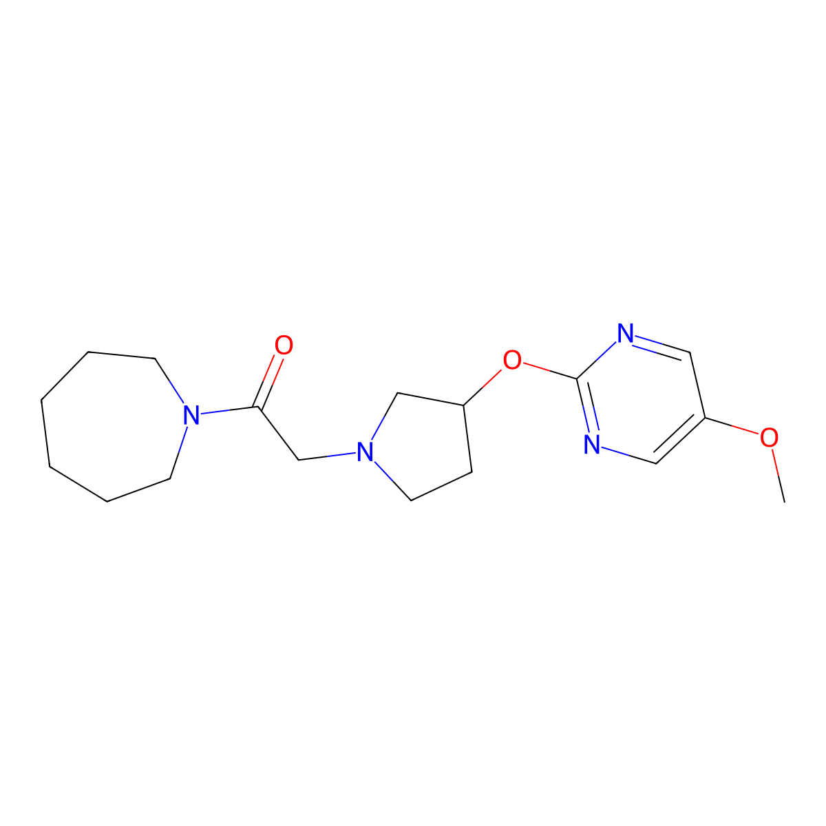 1-(Azepan-1-yl)-2-{3-[(5-methoxypyrimidin-2-yl)oxy]pyrrolidin-1-yl}ethan-1-one molecular structure, CAS 2741893-88-7