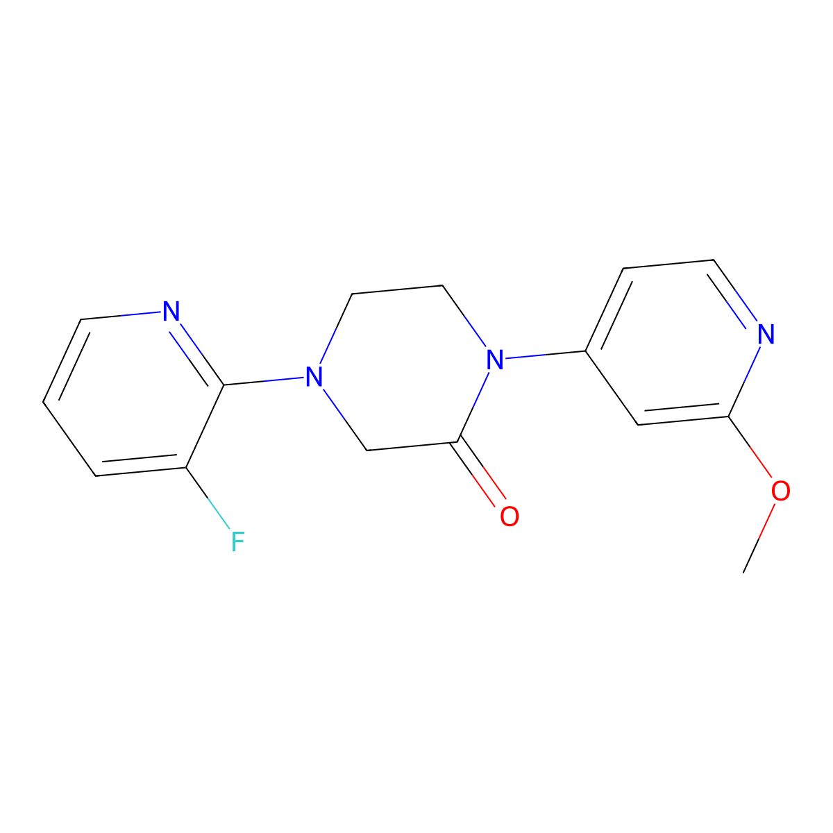 4-(3-Fluoropyridin-2-yl)-1-(2-methoxypyridin-4-yl)piperazin-2-one molecular structure, CAS 2741893-92-3