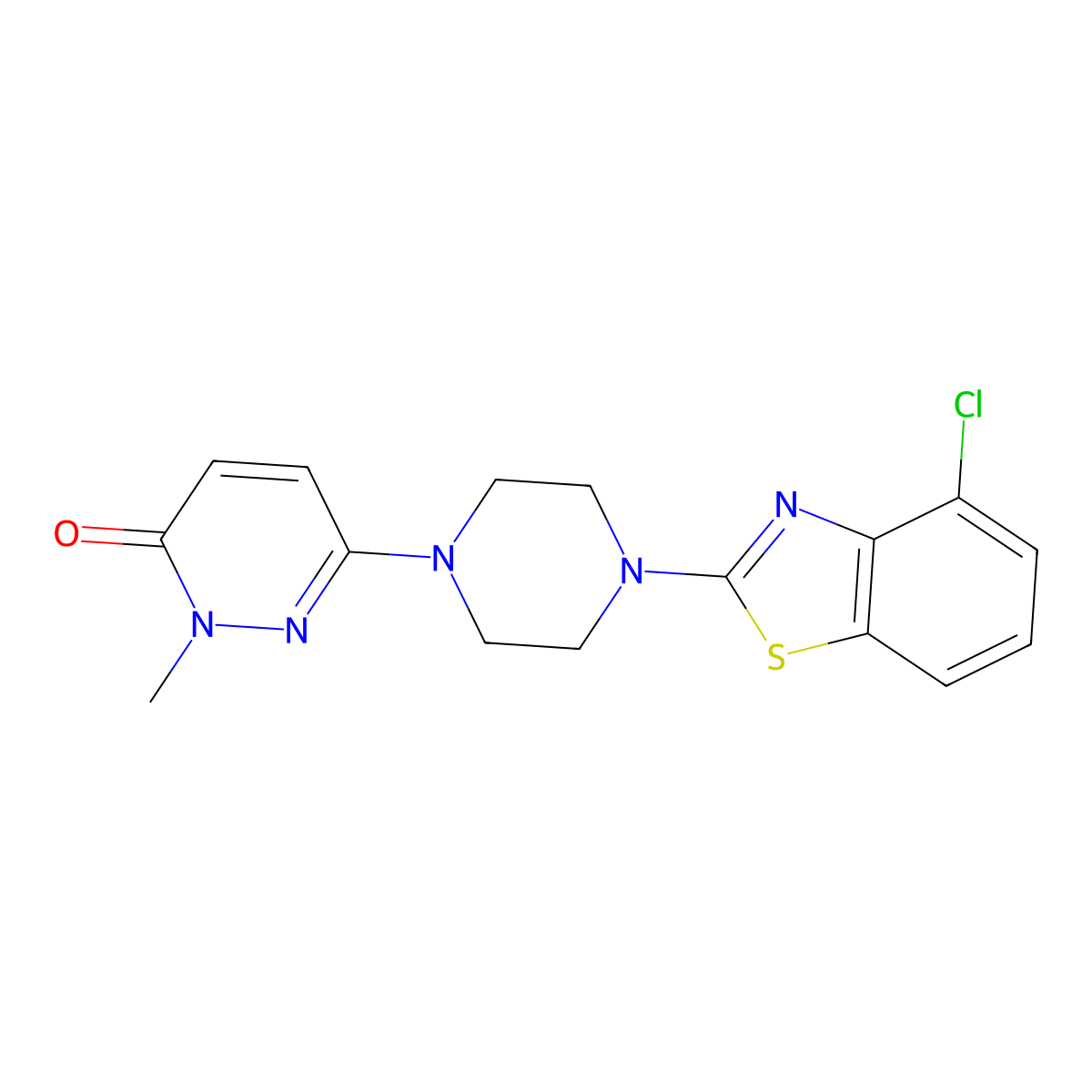 6-[4-(4-Chloro-1,3-benzothiazol-2-yl)piperazin-1-yl]-2-methyl-2,3-dihydropyridazin-3-one molecular structure, CAS 2741893-94-5
