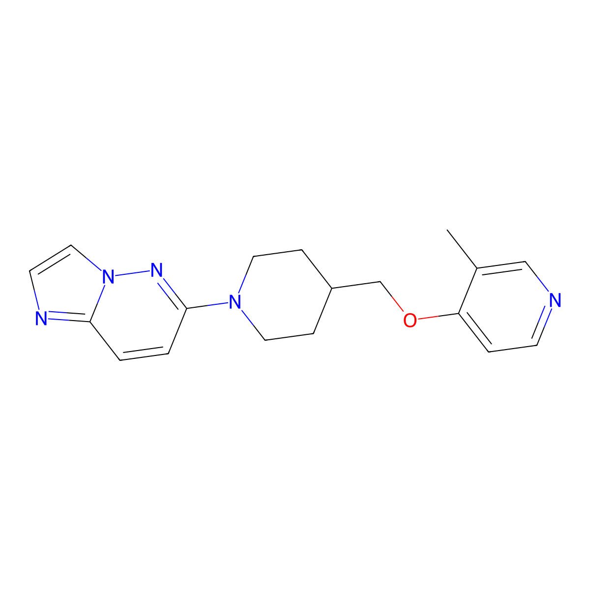 4-[(1-{Imidazo[1,2-b]pyridazin-6-yl}piperidin-4-yl)methoxy]-3-methylpyridine molecular structure, CAS 2741894-13-1
