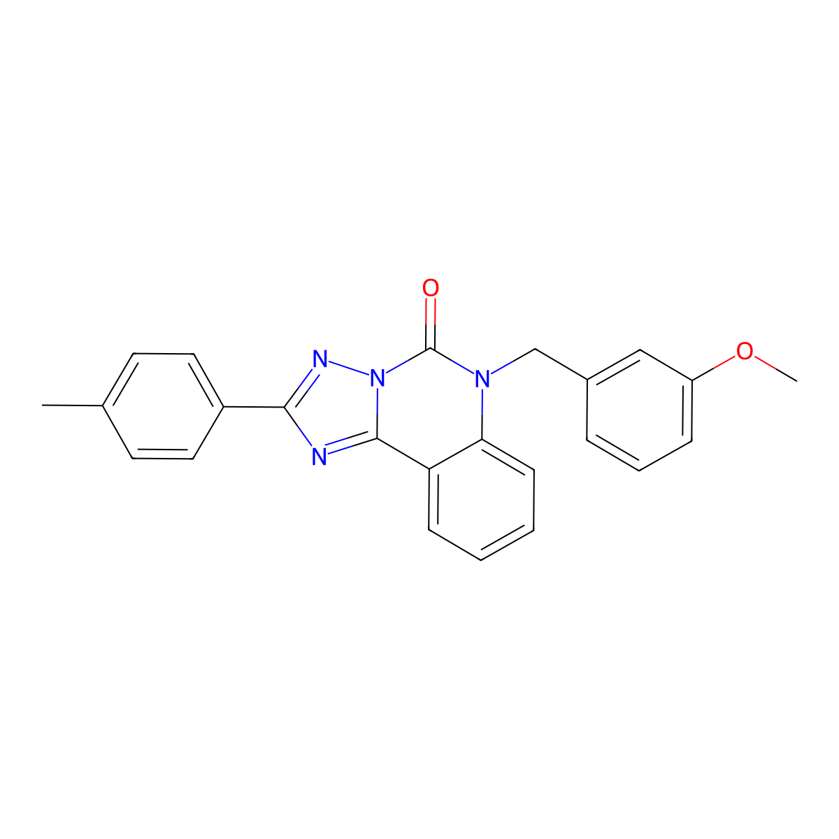 6-[(3-methoxyphenyl)methyl]-2-(4-methylphenyl)-5H,6H-[1,2,4]triazolo[1,5-c]quinazolin-5-one molecular structure, CAS 2741894-20-0
