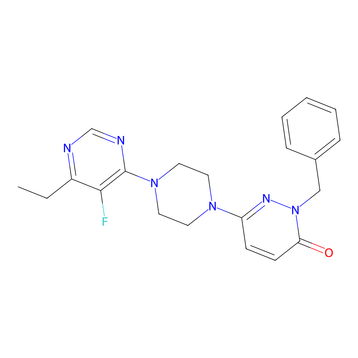 2-Benzyl-6-[4-(6-ethyl-5-fluoropyrimidin-4-yl)piperazin-1-yl]-2,3-dihydropyridazin-3-one molecular structure, CAS 2741894-22-2