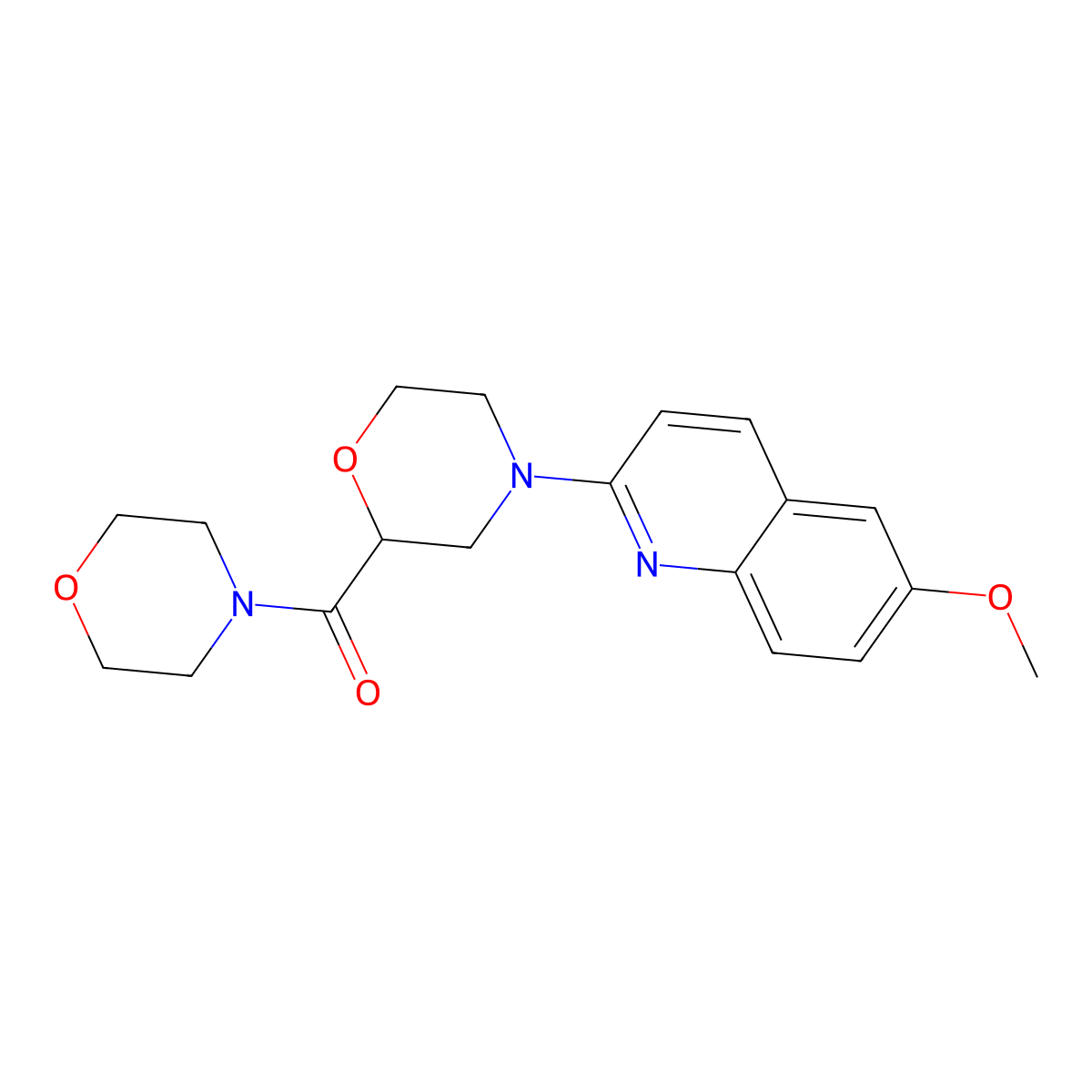 6-Methoxy-2-[2-(morpholine-4-carbonyl)morpholin-4-yl]quinoline molecular structure, CAS 2741894-32-4
