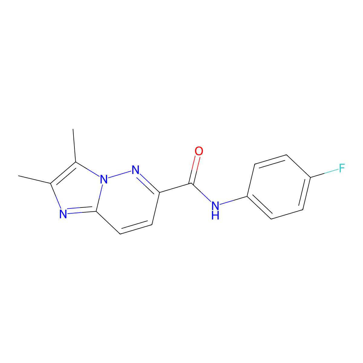 N-(4-fluorophenyl)-2,3-dimethylimidazo[1,2-b]pyridazine-6-carboxamide molecular structure, CAS 2741894-52-8