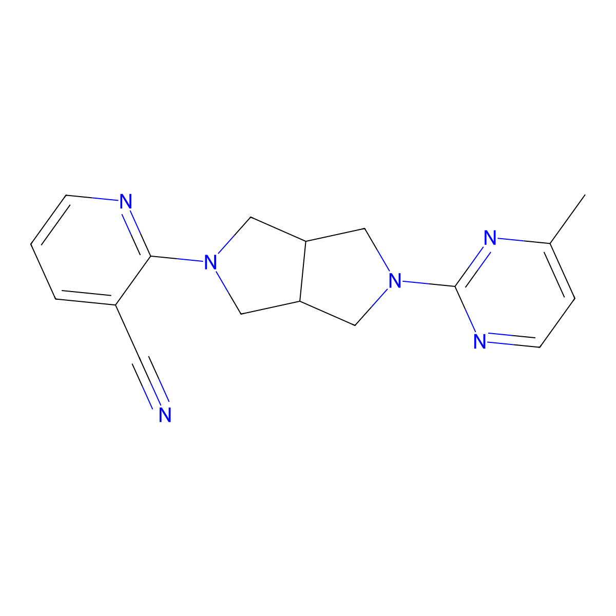 2-[5-(4-Methylpyrimidin-2-yl)-octahydropyrrolo[3,4-c]pyrrol-2-yl]pyridine-3-carbonitrile molecular structure, CAS 2741894-57-3