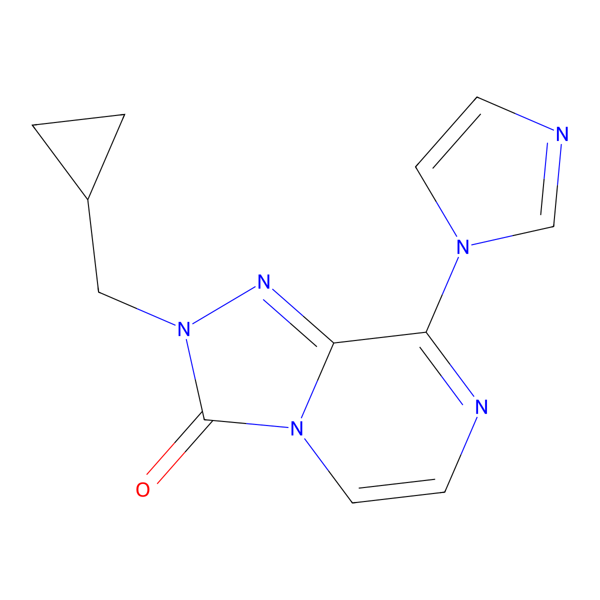 2-(cyclopropylmethyl)-8-(1H-imidazol-1-yl)-2H,3H-[1,2,4]triazolo[4,3-a]pyrazin-3-one molecular structure, CAS 2741894-61-9