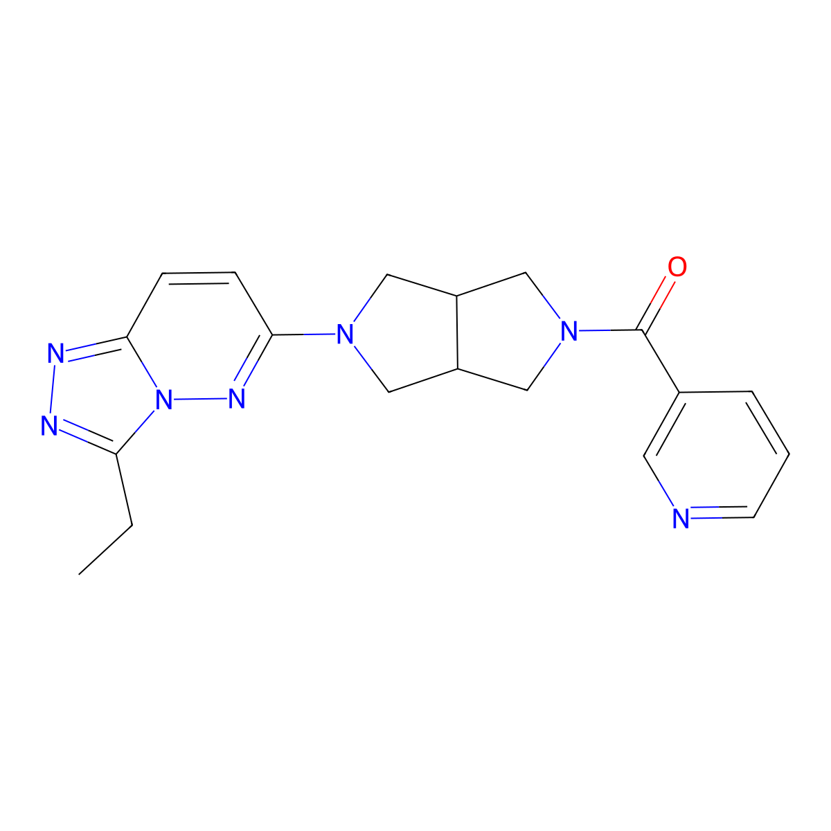 3-(5-{3-Ethyl-[1,2,4]triazolo[4,3-b]pyridazin-6-yl}-octahydropyrrolo[3,4-c]pyrrole-2-carbonyl)pyridine molecular structure, CAS 2741894-72-2